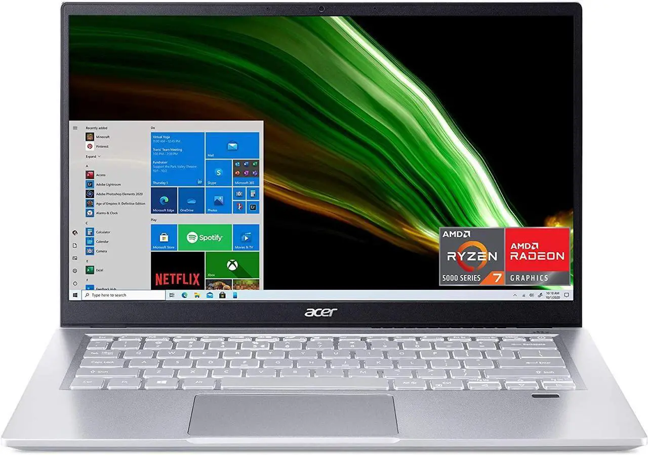 Alt view image 2 of 7 - Acer Swift 3 Thin & Light Laptop, 14" Full HD (1920 x 1080) Display, AMD Ryzen 7 5700U Octa-Core Processor, AMD Radeon Graphics, 8GB  DDR4  256GB  PCIe SSD, Backlit KB, Windows 11 Pro