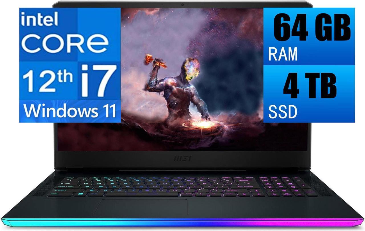 MSI GE76 17 Gaming Laptop, 17.3" FHD 360Hz Display, Intel Core i7-12700H 14Cores processor, NVIDIA GeForce RTX 3070 Ti 8GB GDDR6, 64GB DDR5  4TB PCIe SSD, WiFi 6E, RGB Backlit, Windows 11