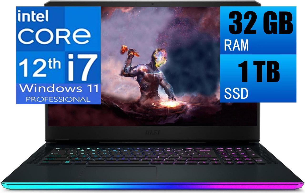 MSI GE76 17 Gaming Laptop, 17.3" FHD 360Hz Display, Intel Core i7-12700H 14Cores processor, NVIDIA GeForce RTX 3070 Ti 8GB GDDR6, 32GB DDR5  1TB PCIe SSD, WiFi 6E, RGB Backlit, Windows 11 Pro