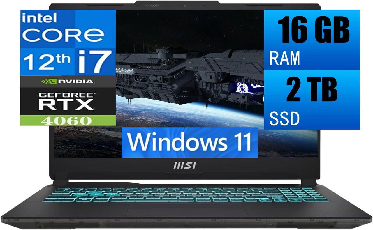 MSI Cyborg 15 Gaming Laptop, 15.6" FHD 144Hz Display, Intel Core i7-12650H 10-cores Processor, NVIDIA GeForce RTX 4060 8GB GDDR6, 16GB DDR5  2TB PCIe SSD, Backlit Keyboard, Wi-Fi 6, Windows 11