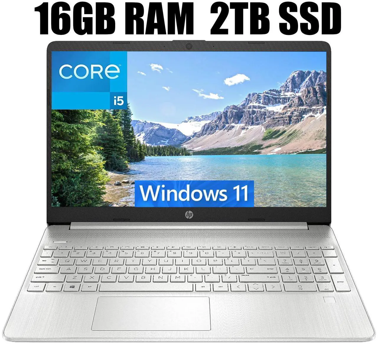 Main image of HP 15 Business Laptop, 15.6" FHD (1920 x 1080) Display, Intel Core i5-1135G7 4-core Processor, Intel Iris Xe Graphics, 16GB DDR4  2TB PCIe SSD, Wi-Fi 5, Bluetooth 4.2, Windows 11