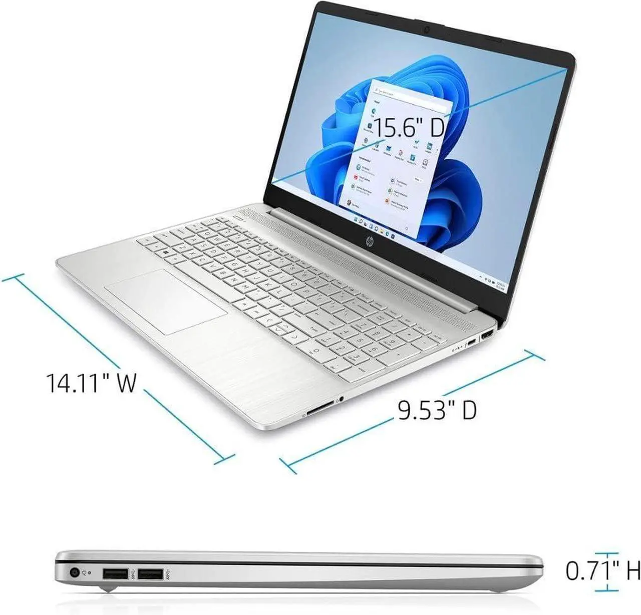 Alt view image 6 of 7 - HP 15 Business Laptop, 15.6" HD Touchscreen, Intel Core i3-1115G4 2 Cores Processor, Intel UHD Graphics, Webcam, HDMI, SD Card Reader, Wi-Fi, 16GB DDR4  512GB PCIe SSD, Windows 11 Pro