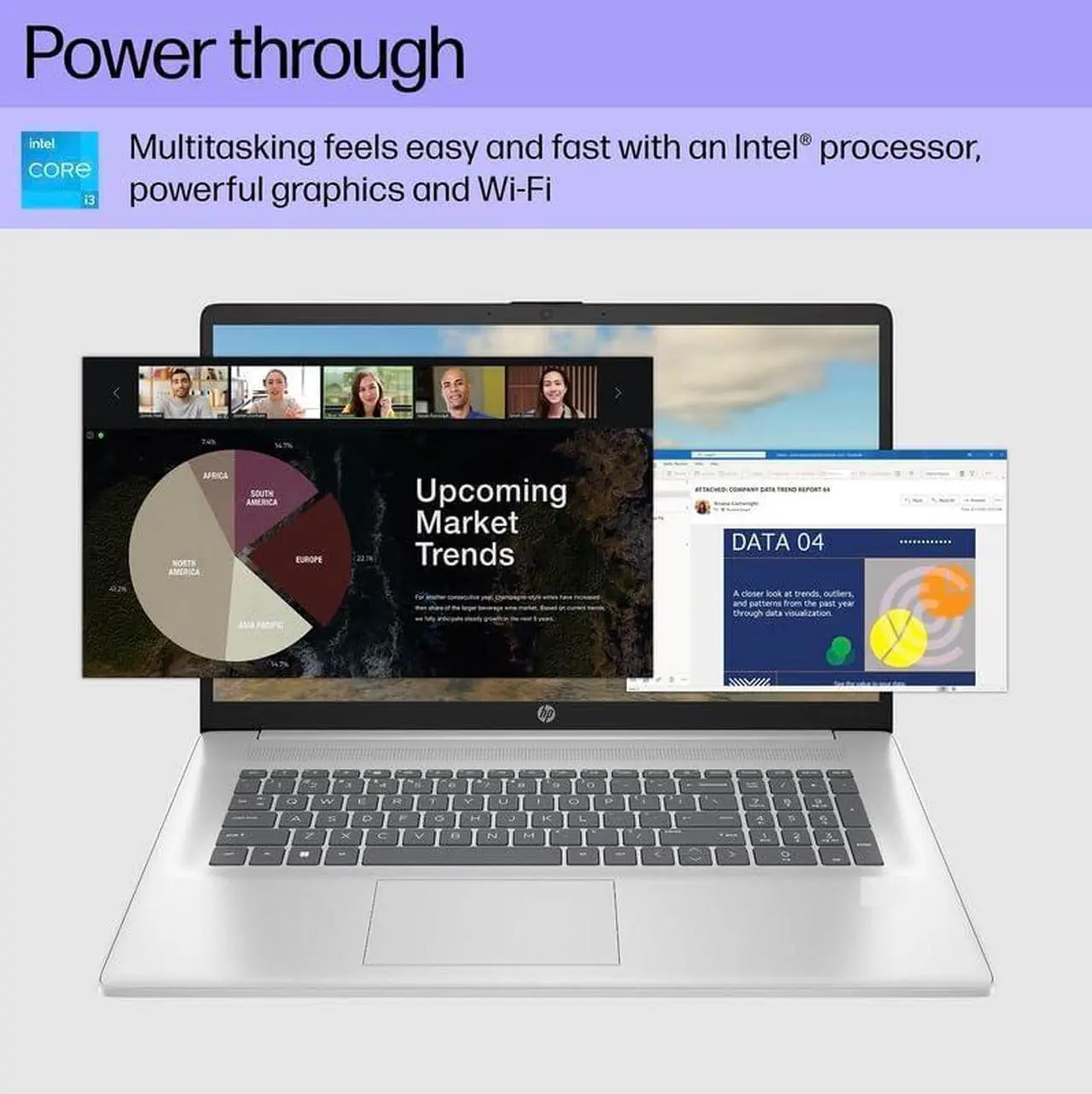 Alt view image 6 of 7 - HP 17 Laptop, 17.3" FHD (1920 x 1080) Display, Intel Core i3-1215U 6 Cores Processor, Intel UHD Graphics, 32GB DDR4  512GB PCIe SSD, Numeric Keypad, Webcam, Wi-Fi, HDMI, Windows 11 Pro