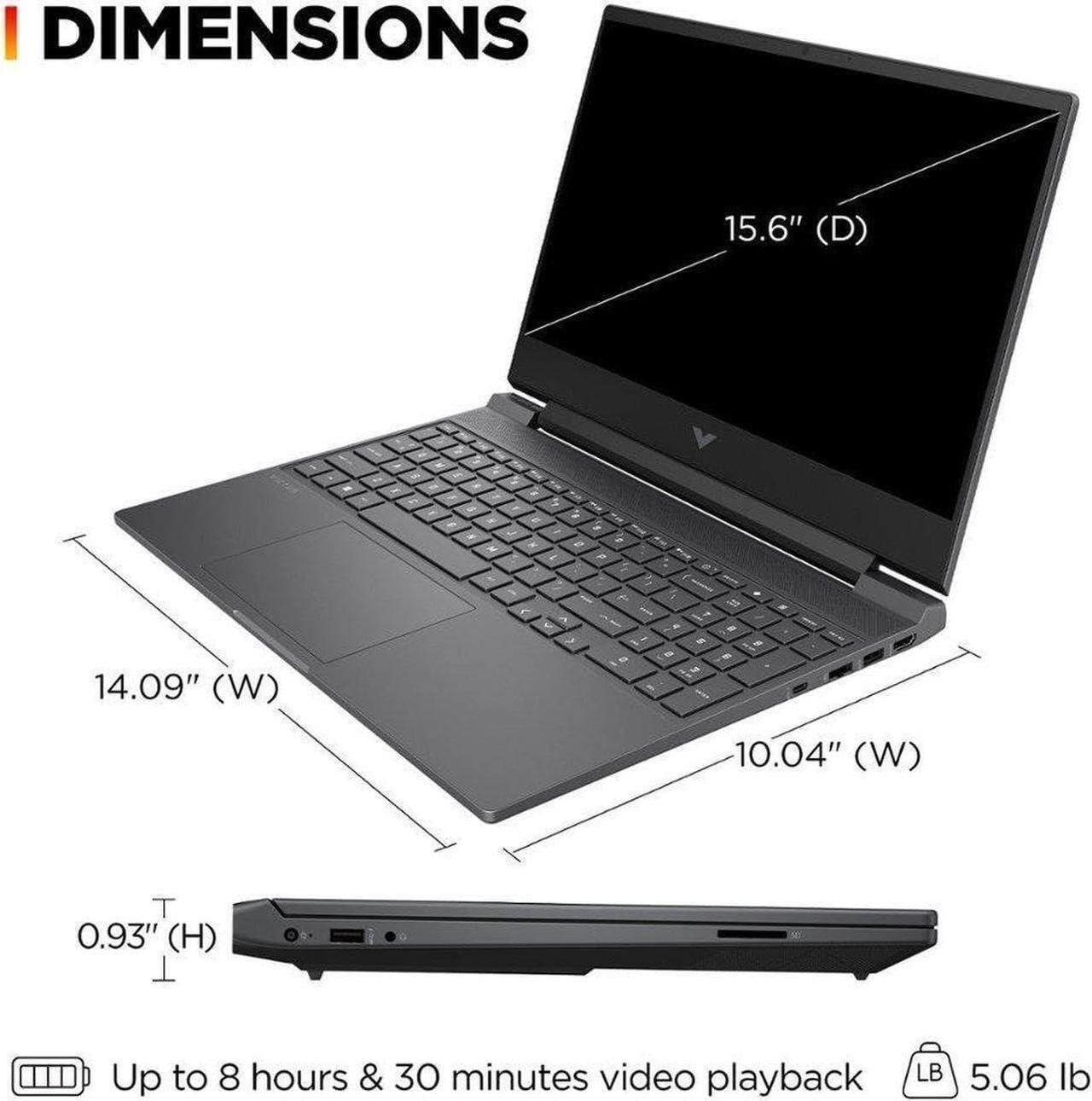 Alt view image 6 of 6 - HP Victus 15 Gaming Laptop, 15.6" FHD (1920 x 1080) 144HZ Display, AMD Ryzen 5 7535HS 6 cores Processor, AMD Radeon RX 6550M 4GB GDDR6, Backlit Keyboard, 64GB DDR5  4TB PCIe SSD, , Windows 11 Pro