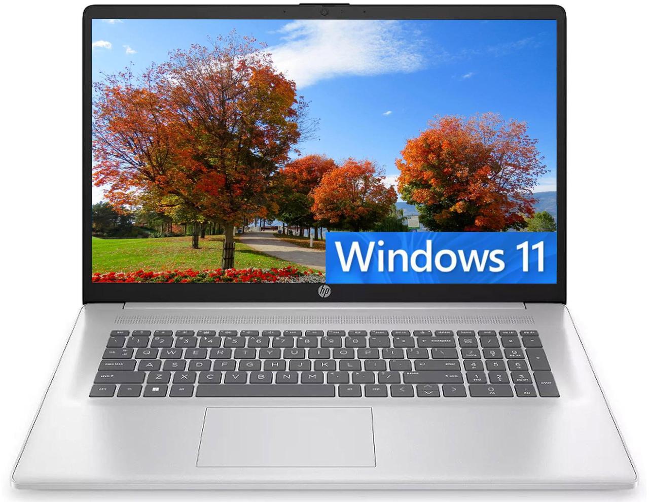 Main image of HP 17 Laptop, 17.3" HD+ (1600 x 900) Touchscreen, Intel Pentium Silver N5030 4 cores Processor, Intel UHD Graphics, WiFi, Bluetooth, HDMI, 16GB DDR4  512GB PCIe SSD, Windows 11