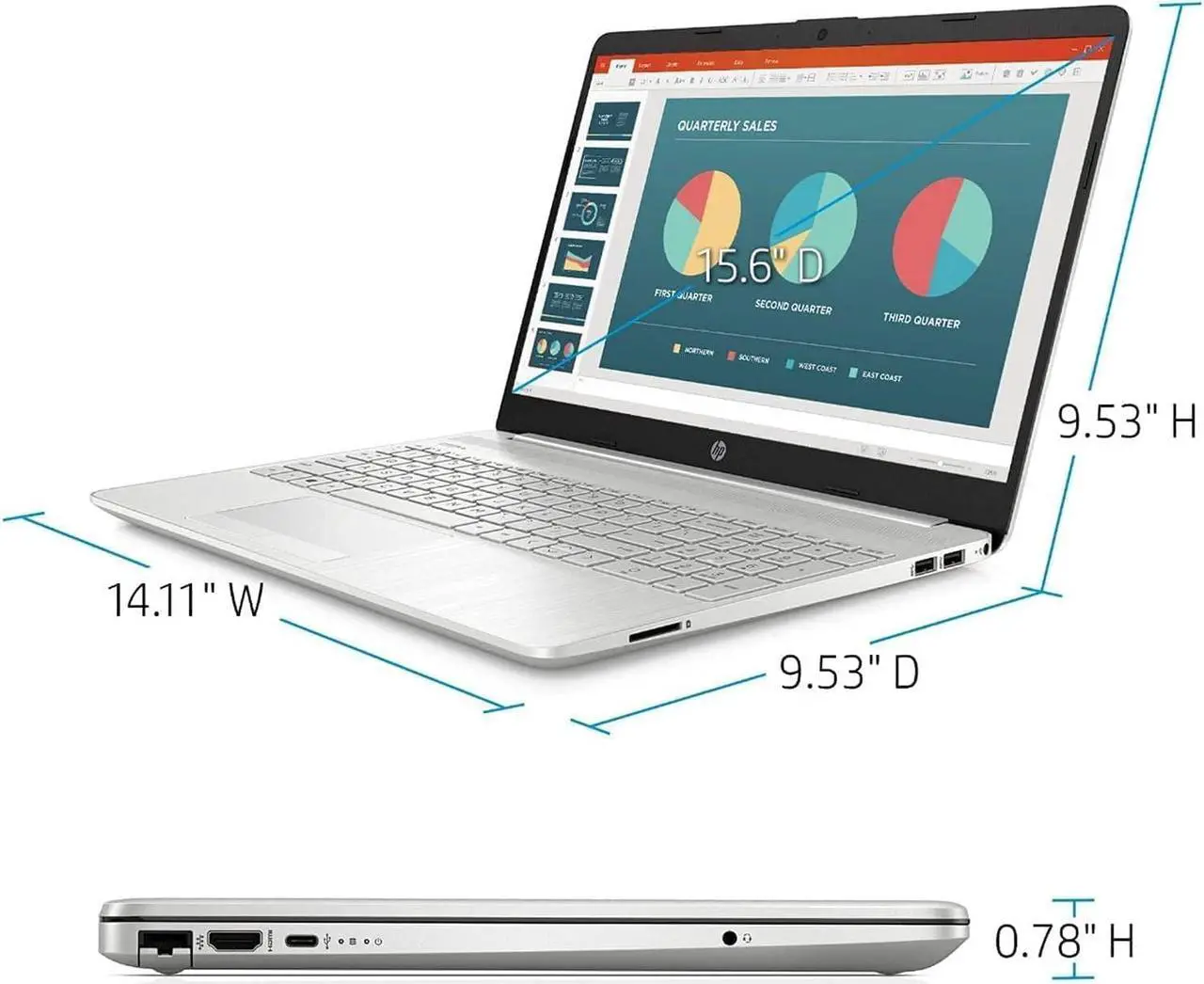 Alt view image 6 of 7 - Newest HP 15 Business Laptop, 15.6" FHD IPS Micro-Edge, Intel i3 1115G4 up to 4.1GHz (Beat i5-10210U), 16GB DDR4  512GB PCIe SSD, AC WiFi, Bluetooth 4.2, Webcam, Windows 10 Pro