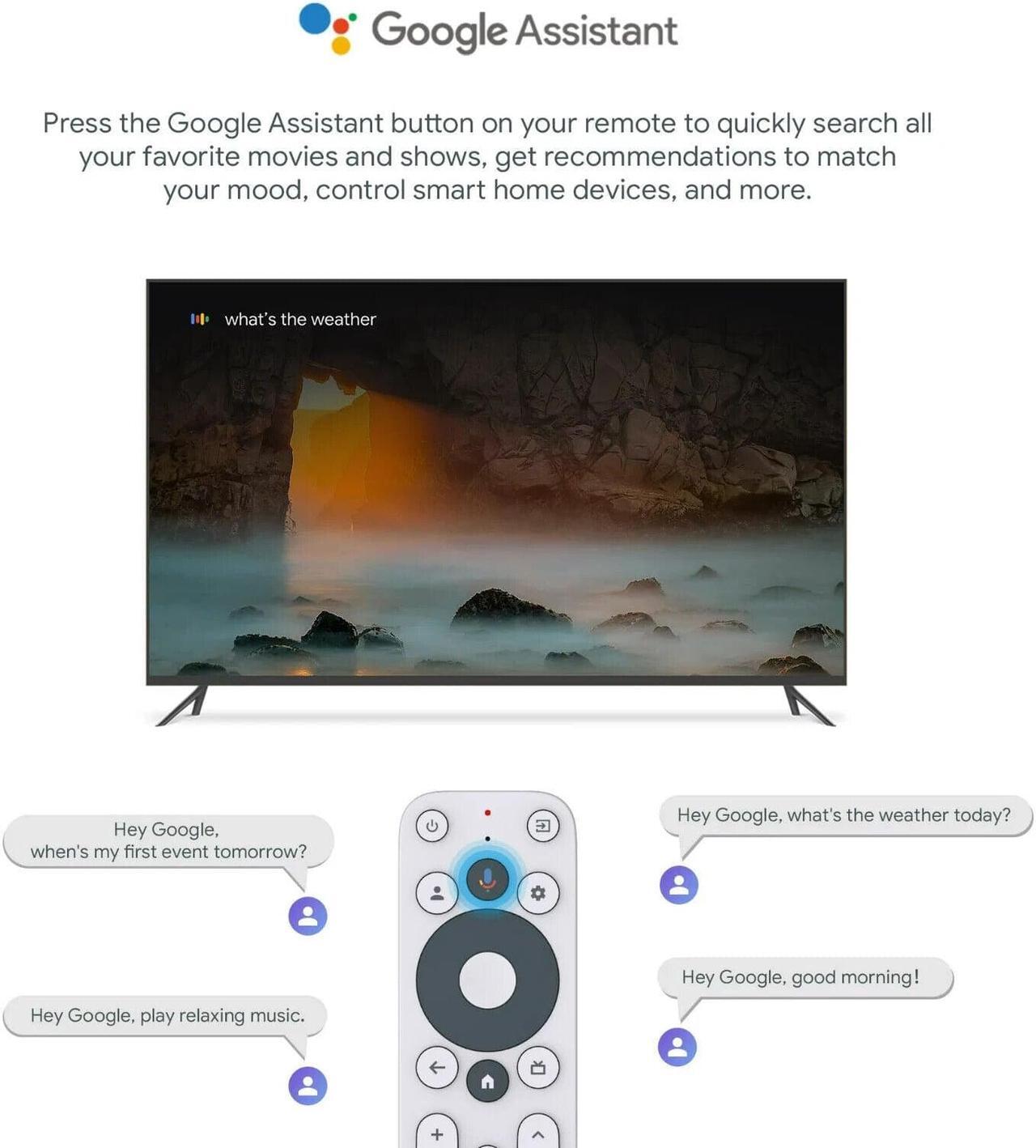 Alt view image 4 of 7 - Onn Android Google TV 4K UHD Streaming Box w/ Voice Remote Control & HDMI Cable