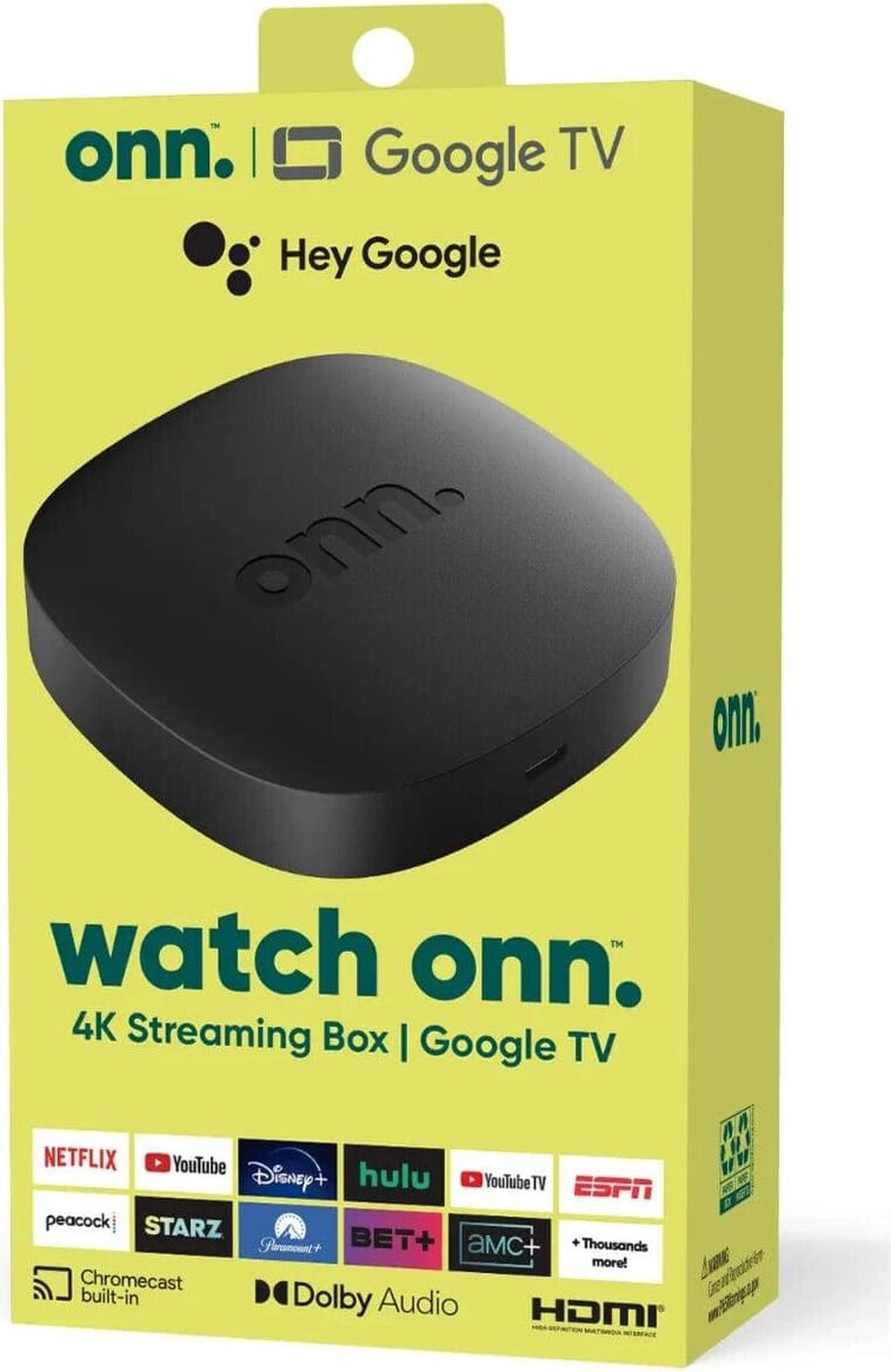 Alt view image 2 of 7 - Onn Android Google TV 4K UHD Streaming Box w/ Voice Remote Control & HDMI Cable