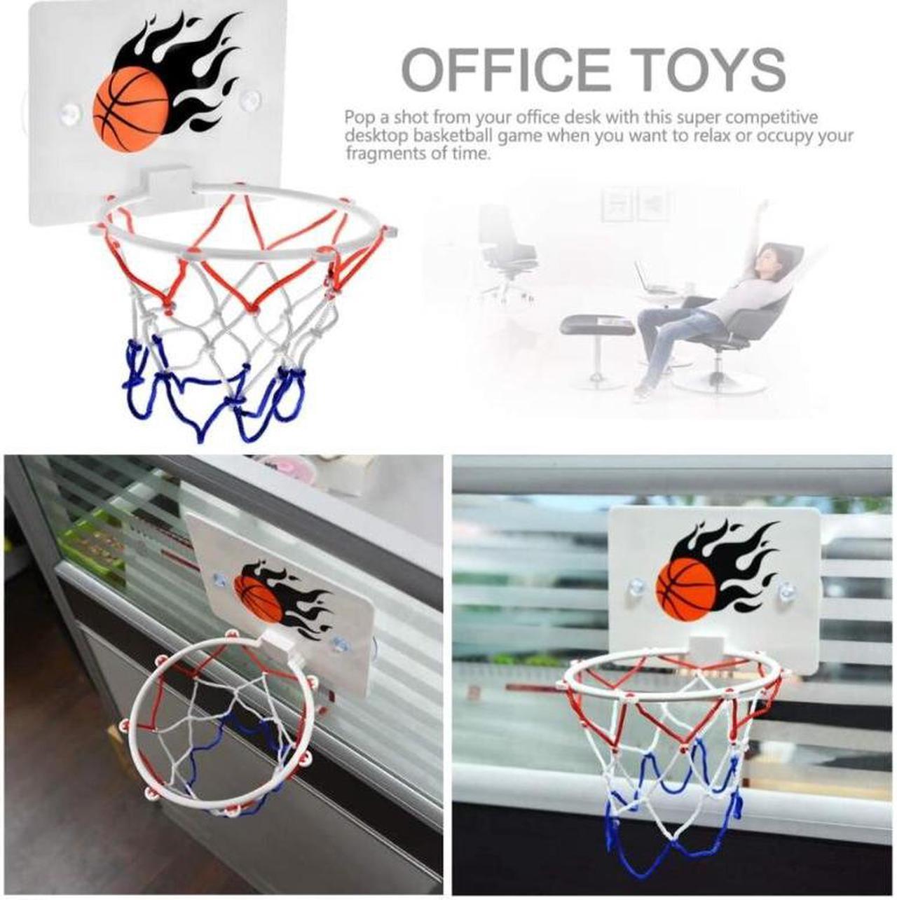 Mini Basketball Toy, Office Desktop Bathroom Toilet Slam Dunk Game Gadget Home Gadget for Basketball Lovers Boys Girls