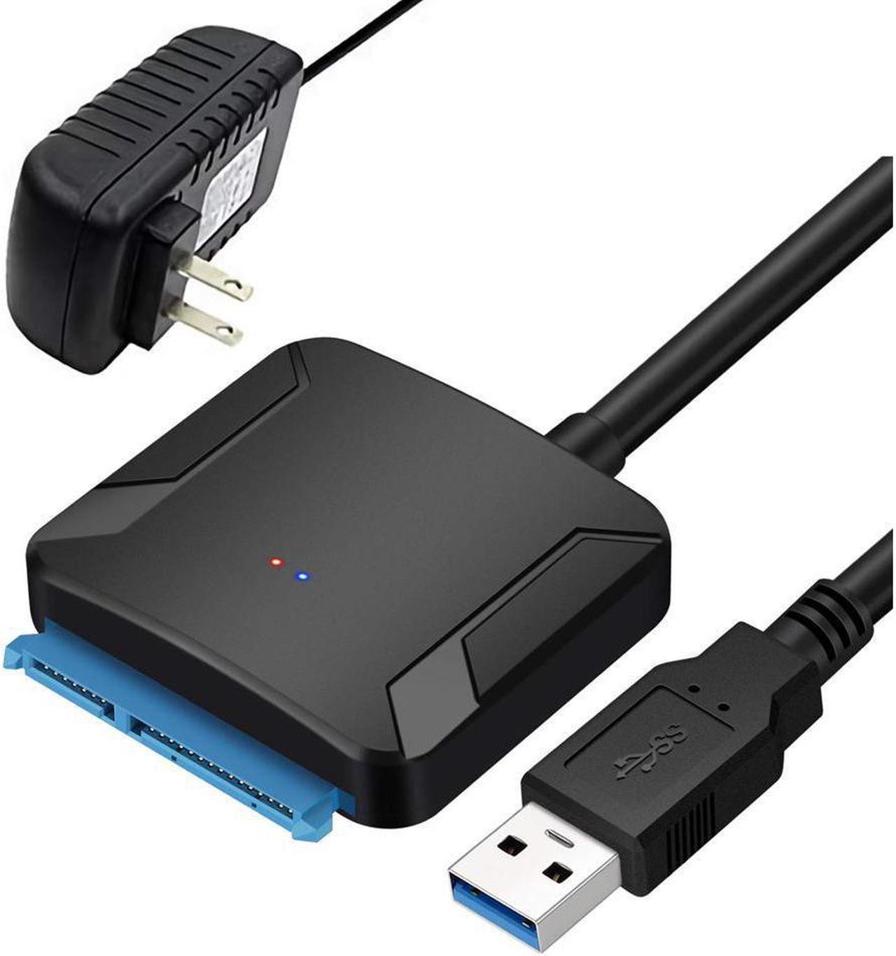 USB 3.0 to SATA III Adapter for 2.5" 3.5" SSD HDD Hard Drive with 12V/2A Power