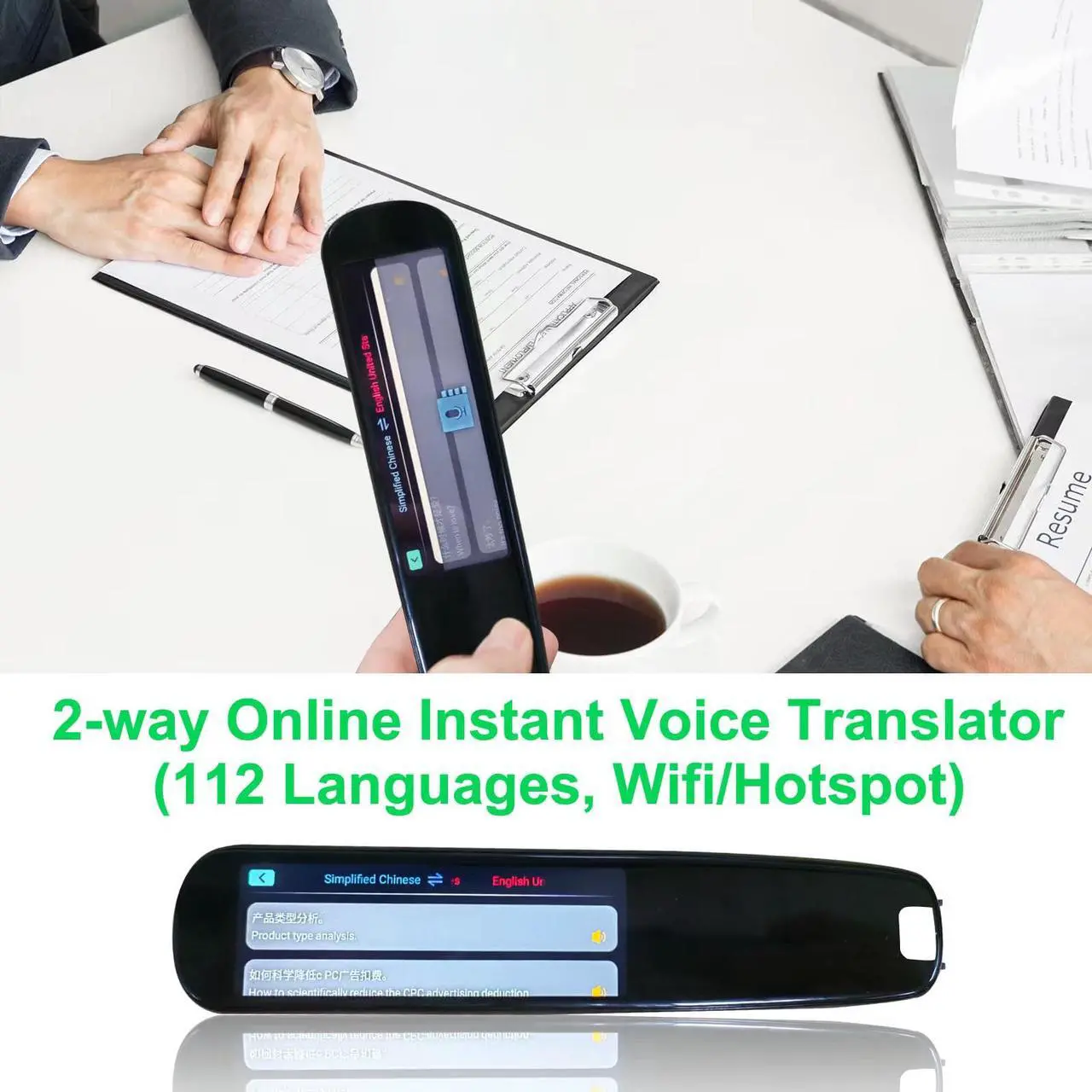 Alt view image 4 of 7 - Translation Pen Scanner, OCR Digital Pen Reader, Text to Speech Reading Pen, Smart recoring Pen for Students, Dyslexia, Voice Wireless Language Translator for Travelers