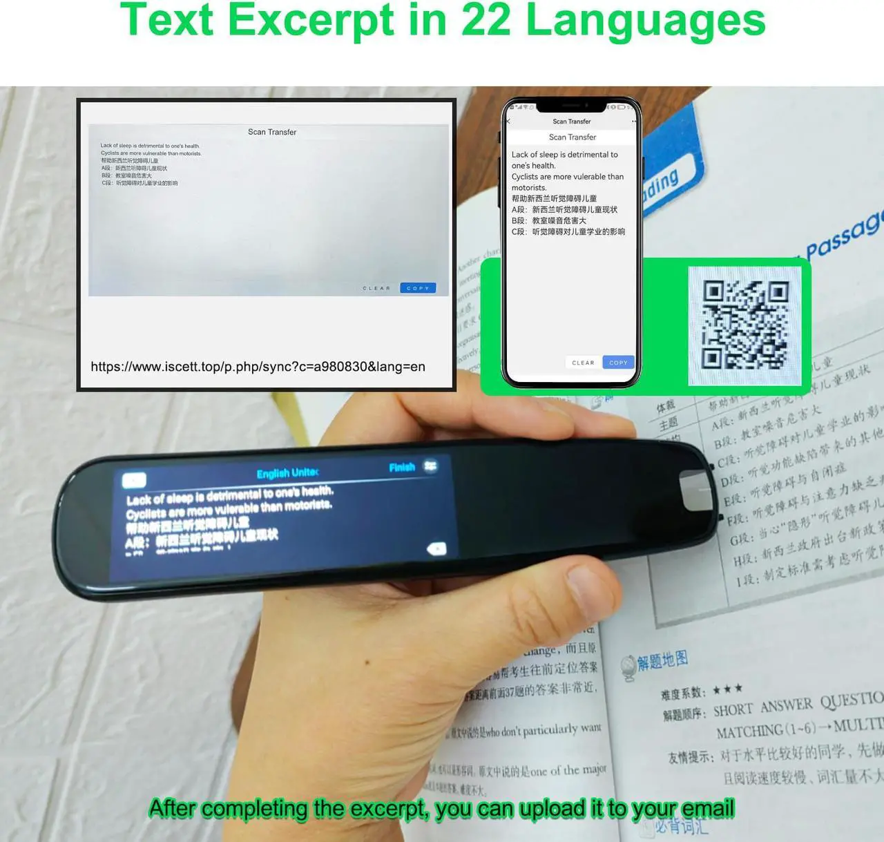 Alt view image 5 of 7 - Translation Pen Scanner, OCR Digital Pen Reader, Text to Speech Reading Pen, Smart recoring Pen for Students, Dyslexia, Voice Wireless Language Translator for Travelers