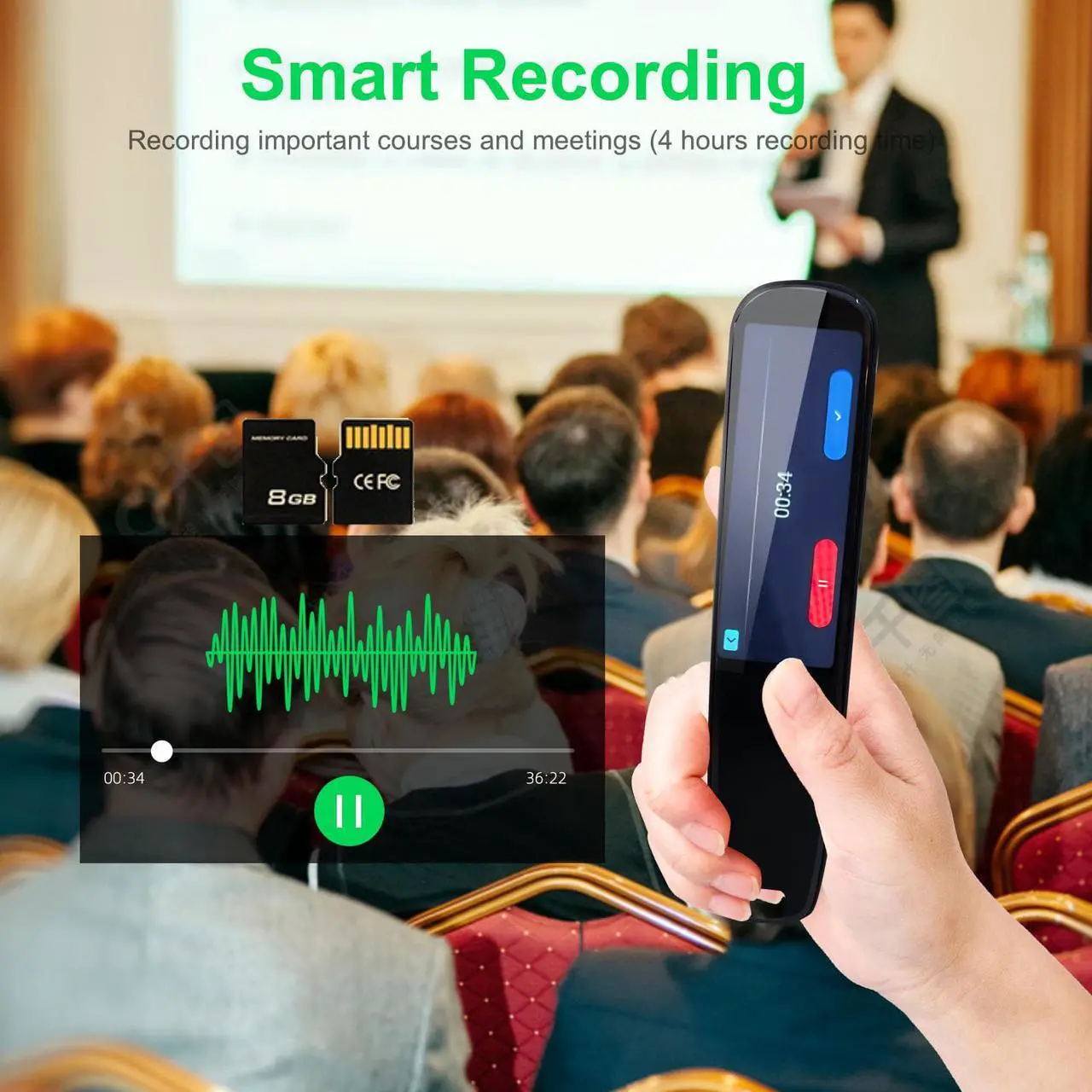 Alt view image 6 of 7 - Translation Pen Scanner, OCR Digital Pen Reader, Text to Speech Reading Pen, Smart recoring Pen for Students, Dyslexia, Voice Wireless Language Translator for Travelers