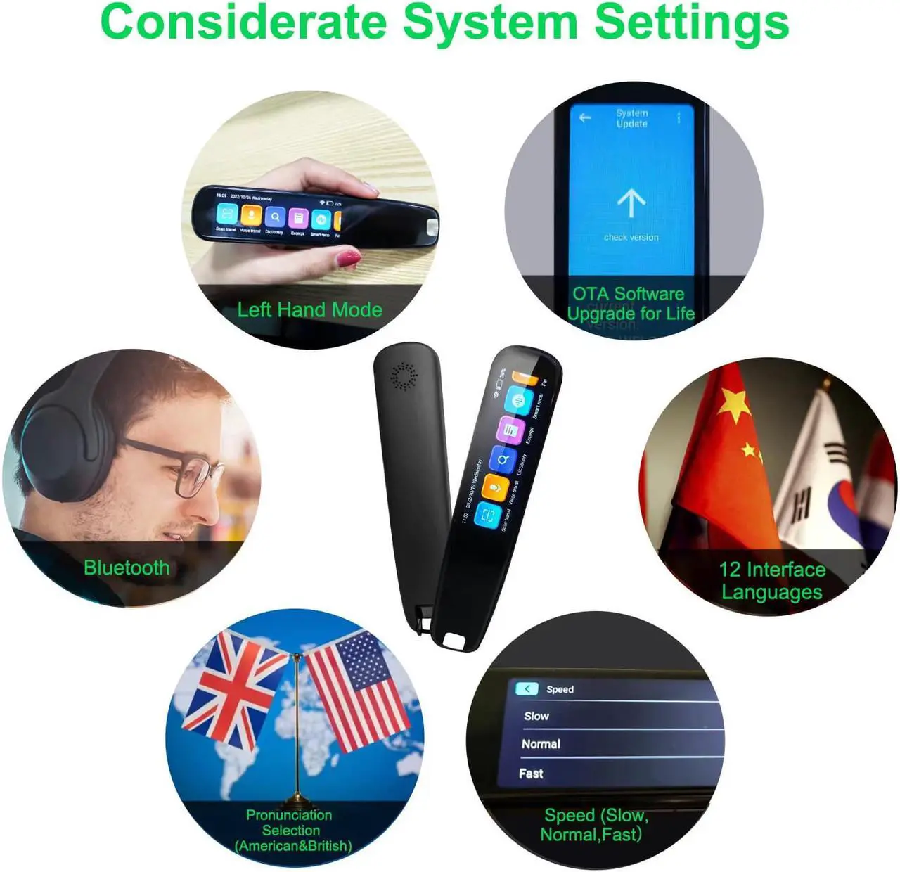 Alt view image 7 of 7 - Translation Pen Scanner, OCR Digital Pen Reader, Text to Speech Reading Pen, Smart recoring Pen for Students, Dyslexia, Voice Wireless Language Translator for Travelers