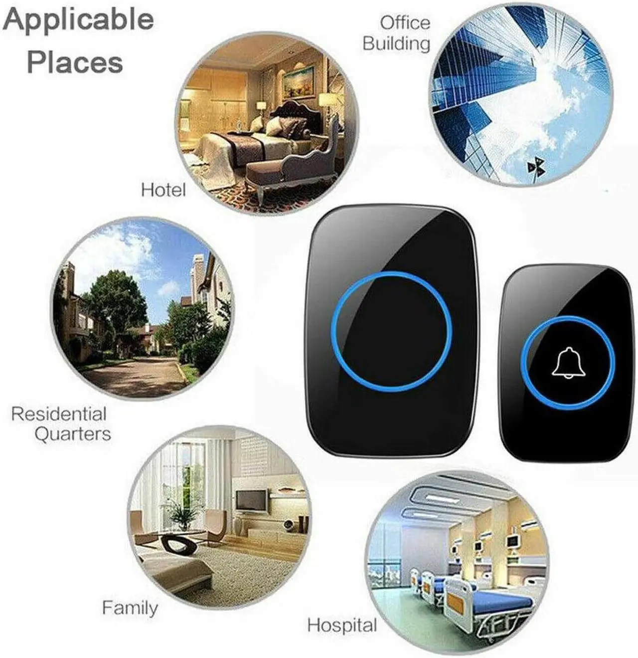 Alt view image 3 of 7 - Wireless Doorbell Chime Waterproof Plugin Receiver Adjustable Volume 1000FT Kit