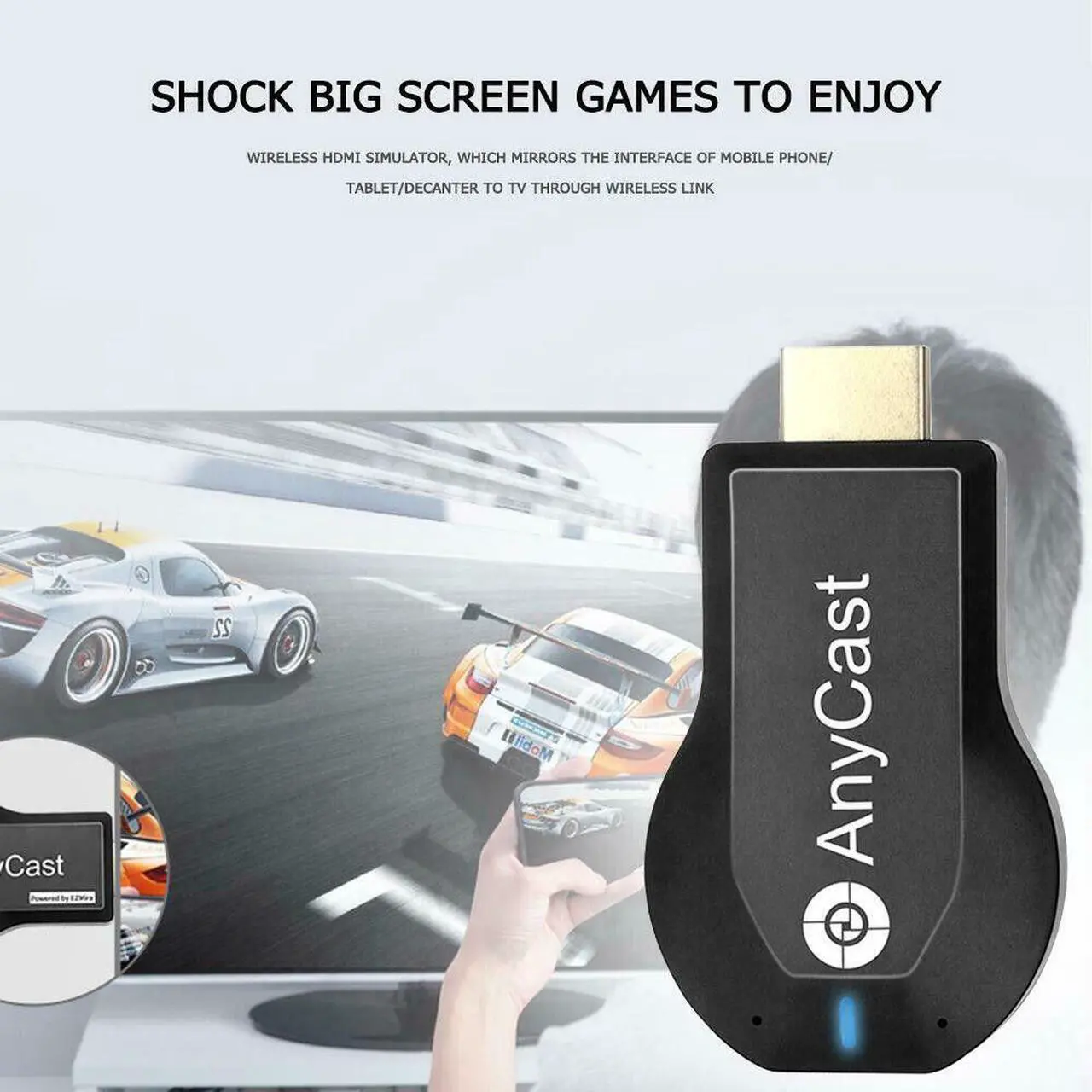 Alt view image 6 of 7 - Wireless WiFi Display Dongle 1080P HDMI TV Stick DLNA Aircast Miracast AnyCast