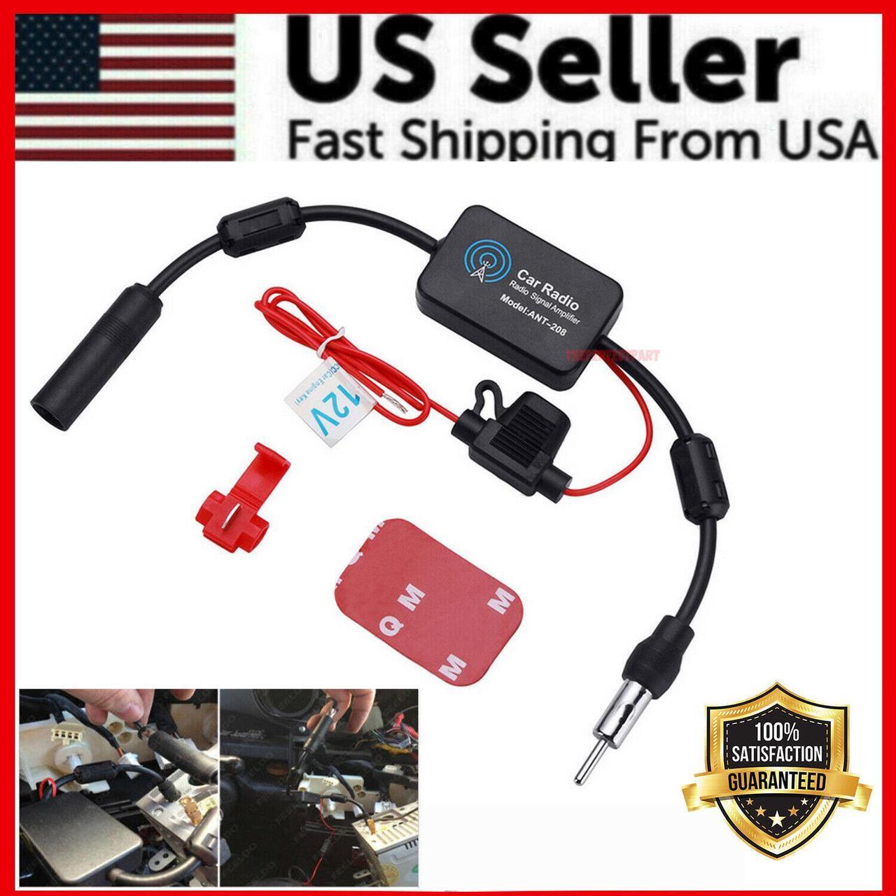Alt view image 2 of 7 - Car Auto Stereo FM & AM Radio Signal Antenna Aerial Signal Amp Amplifier Booster