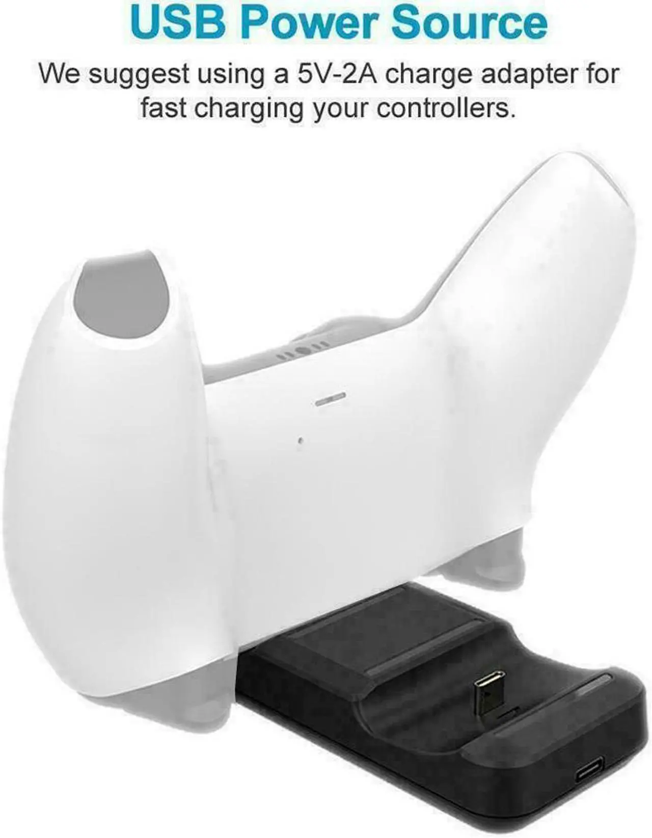 Alt view image 7 of 7 - For Playstation 5 DualSense Dual Controller Fast Charging Station Dock for PS5