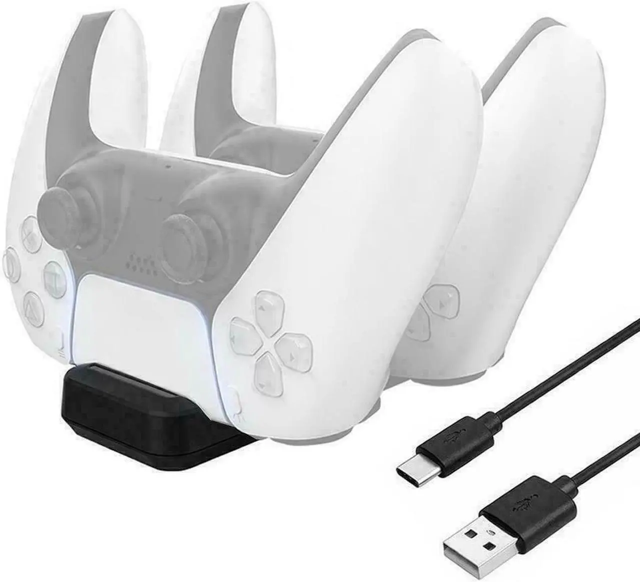 Alt view image 5 of 7 - For Playstation 5 DualSense Dual Controller Fast Charging Station Dock for PS5