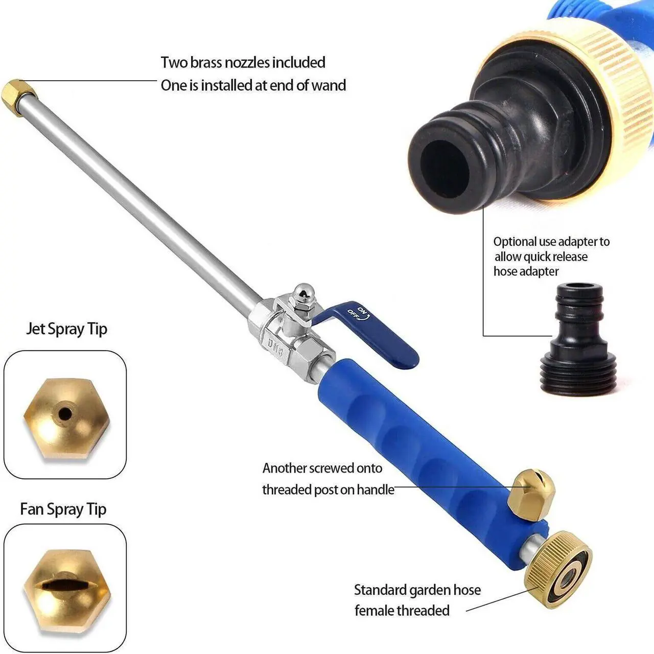Alt view image 4 of 7 - High Pressure Power Washer Water Spray Gun Nozzle Wand Attachment Garden Hose