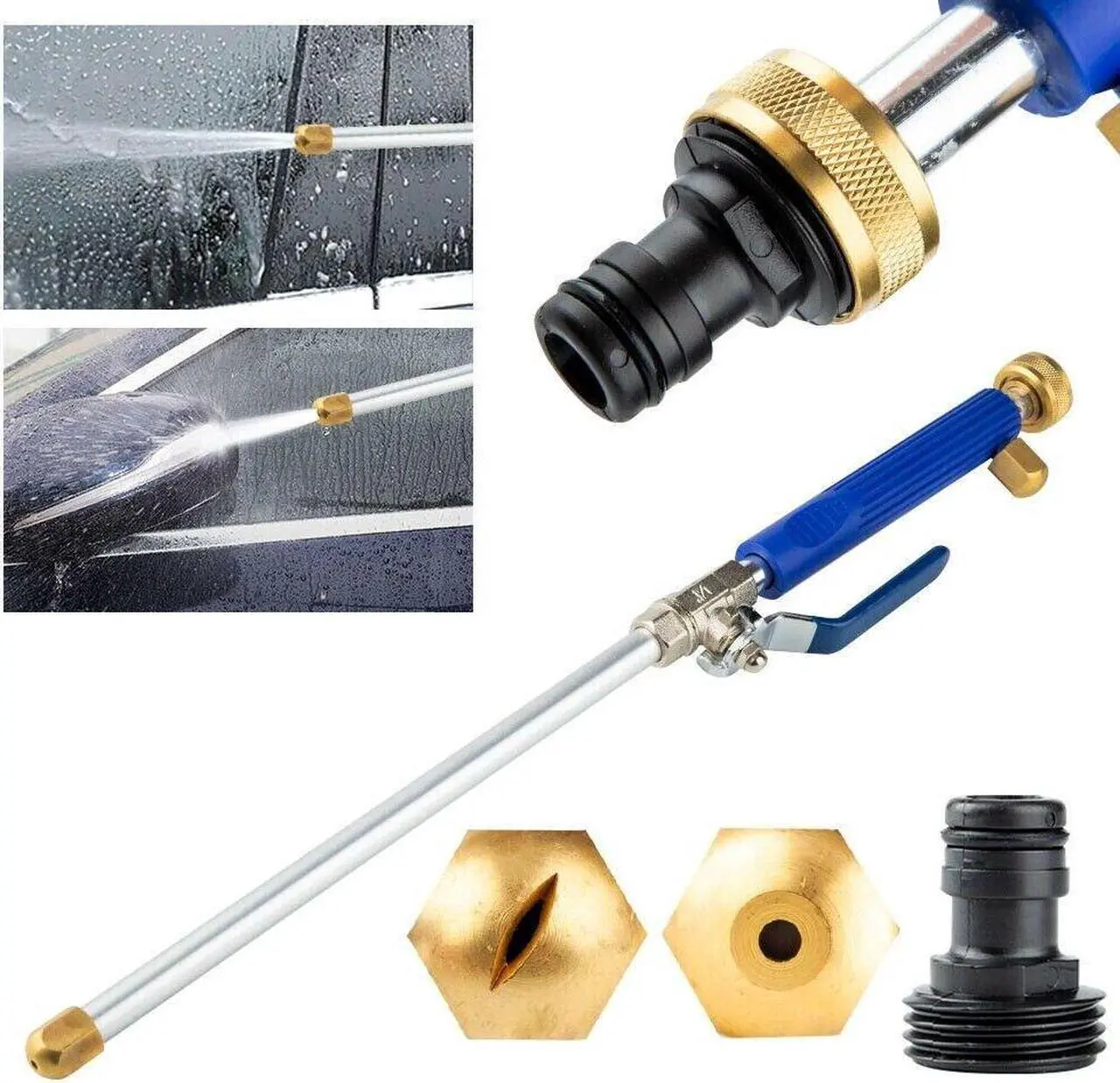 Alt view image 2 of 7 - High Pressure Power Washer Water Spray Gun Nozzle Wand Attachment Garden Hose