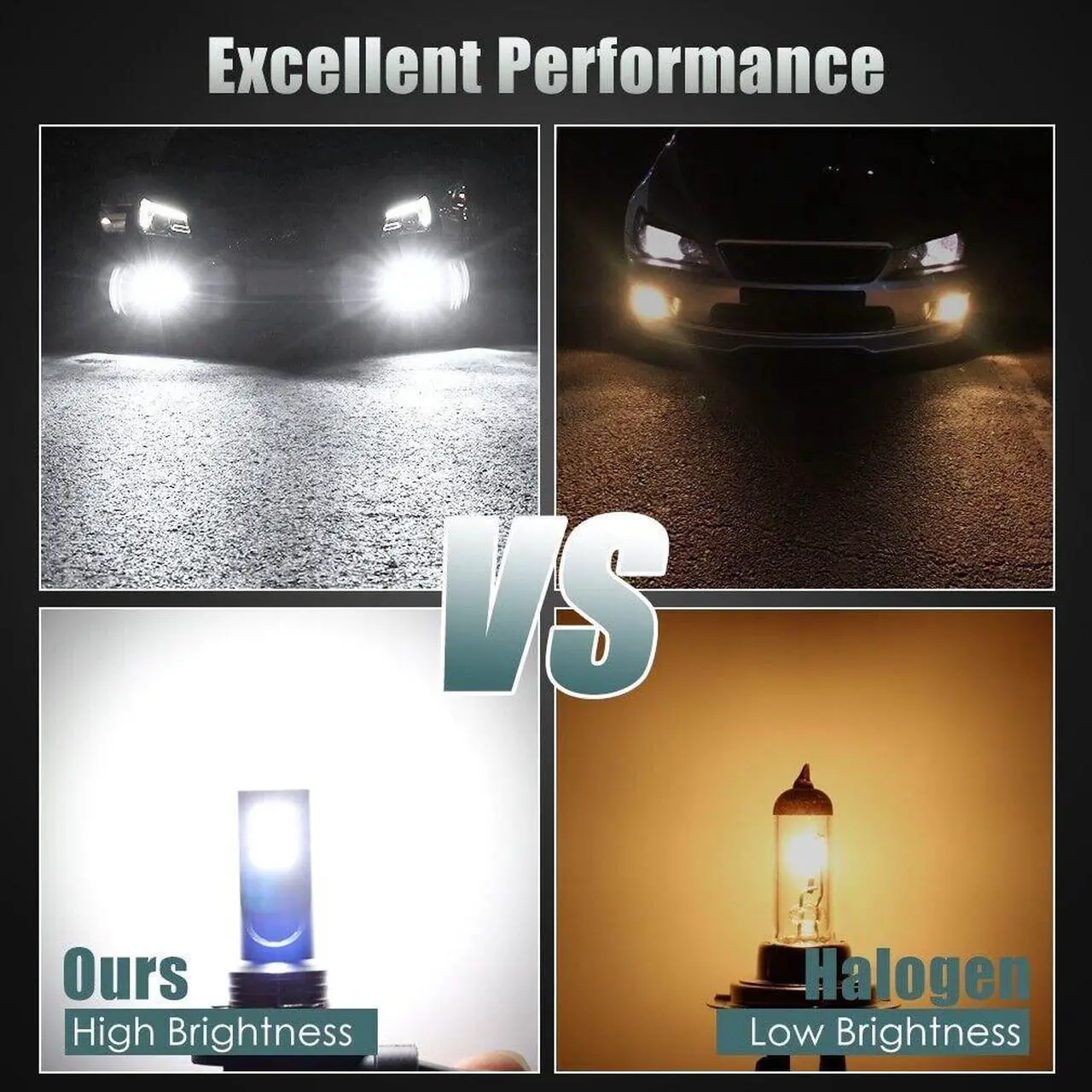 Alt view image 5 of 7 - 9005 9006 LED Headlights Kit Combo Bulbs 8000K High Low Beam Super White Bright