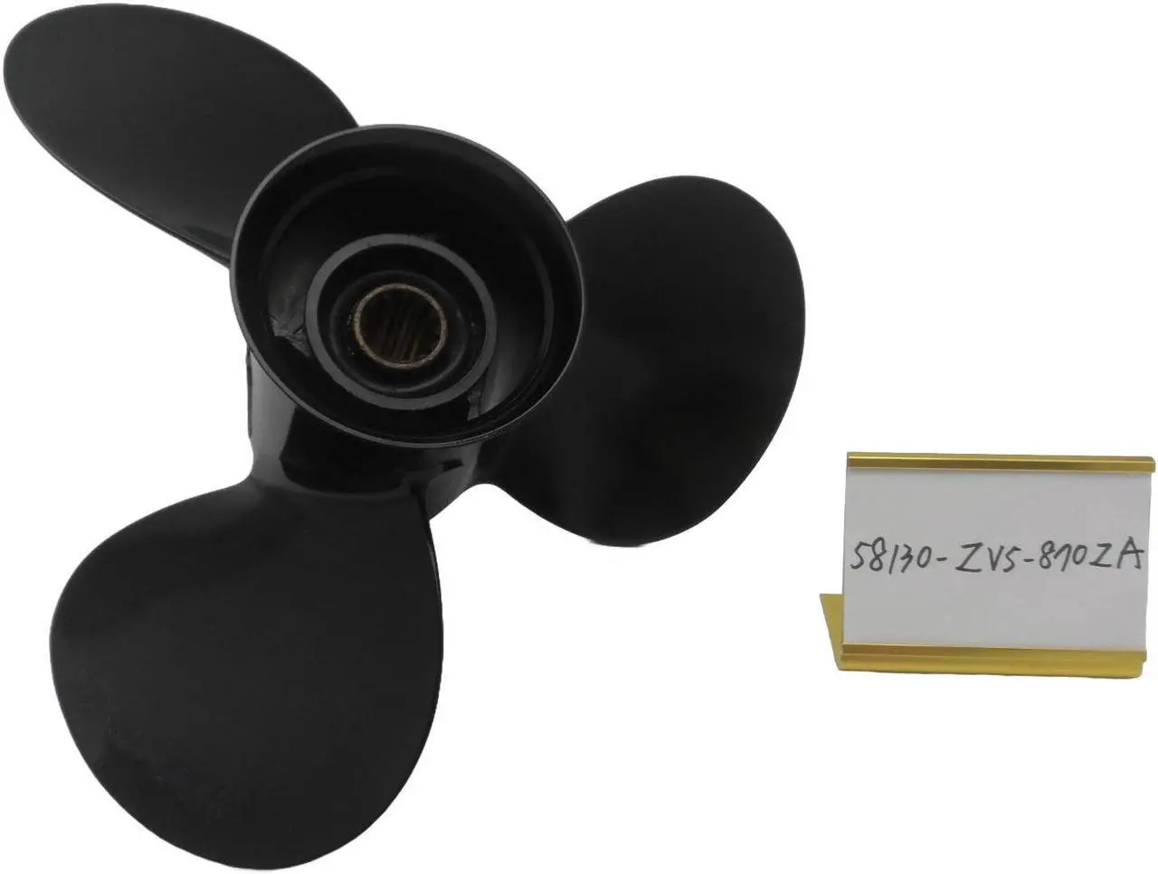 Alt view image 6 of 6 - Asaki 58130-ZV5-870ZA  Fits Honda Outboard 35 40 45 50 HP Propeller hélice 3X11 1/2X14 R
