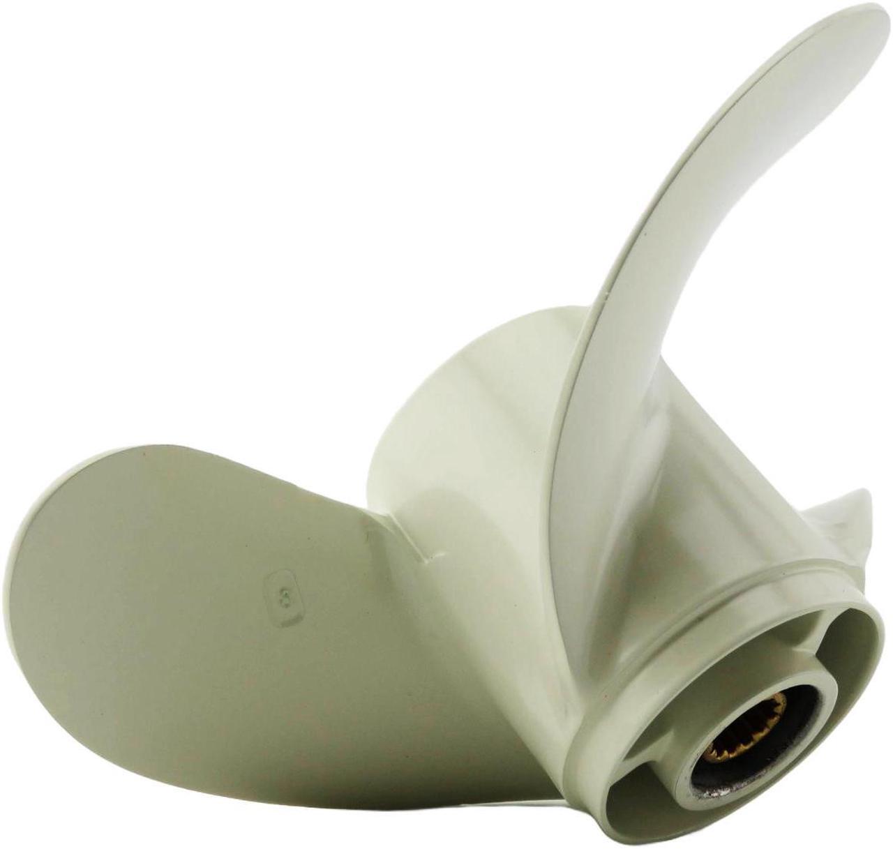 Alt view image 6 of 6 - Asaki 369-64516-2 Fits Tohatsu Nissan Outboard 4 5 6 HP Aluminum Propeller 3X7.9X7.3