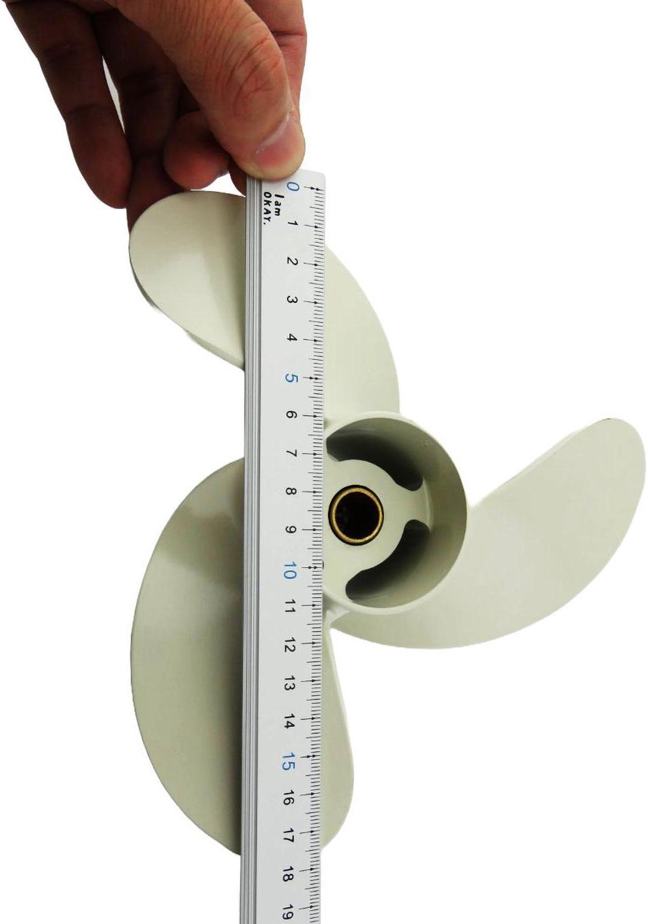 Alt view image 5 of 6 - Asaki 369-64516-2 Fits Tohatsu Nissan Outboard 4 5 6 HP Aluminum Propeller 3X7.9X7.3