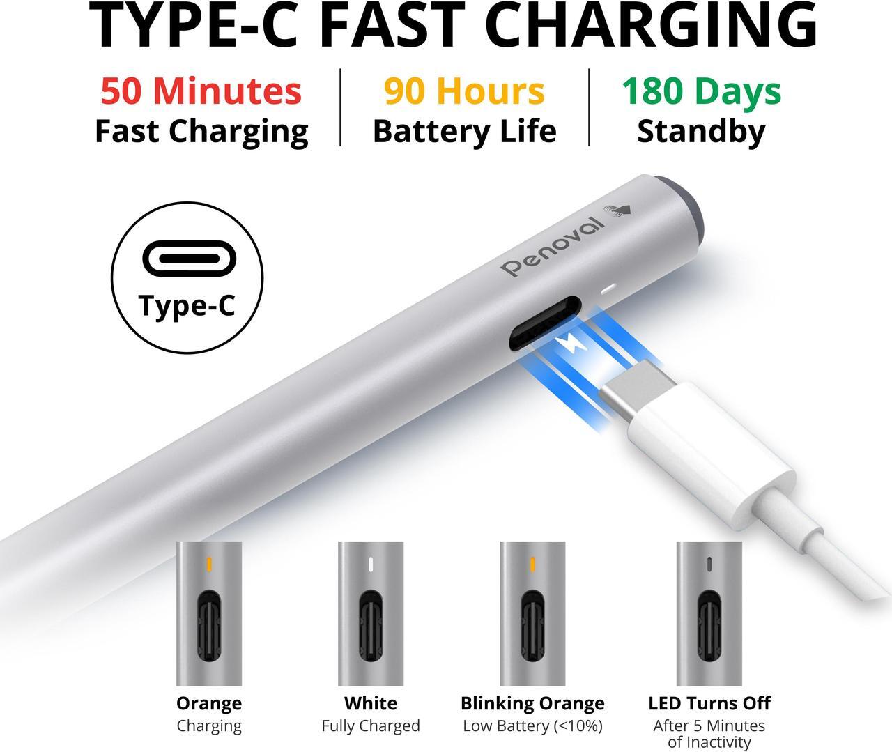 Alt view image 3 of 13 - Penoval USI2.0 Stylus Pen for Chromebook, 4096 Levels Pressure for Lenovo chromebook Duet, ASUS chromebook C436, HP chromebook X360 12b, HP chromebook X360 14b Google Pixel Tablet, USI2.0