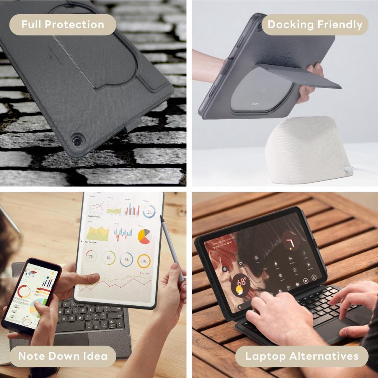 Alt view image 5 of 7 - eiP Magnetix Keyboard Case for Google Pixel Tablet 11 inch (2023), Adjustable Viewing Angle, Detachable, Easy Carry-on, Protective Cover Compatible with Charging Speaker Dock, 7 Backlight Color