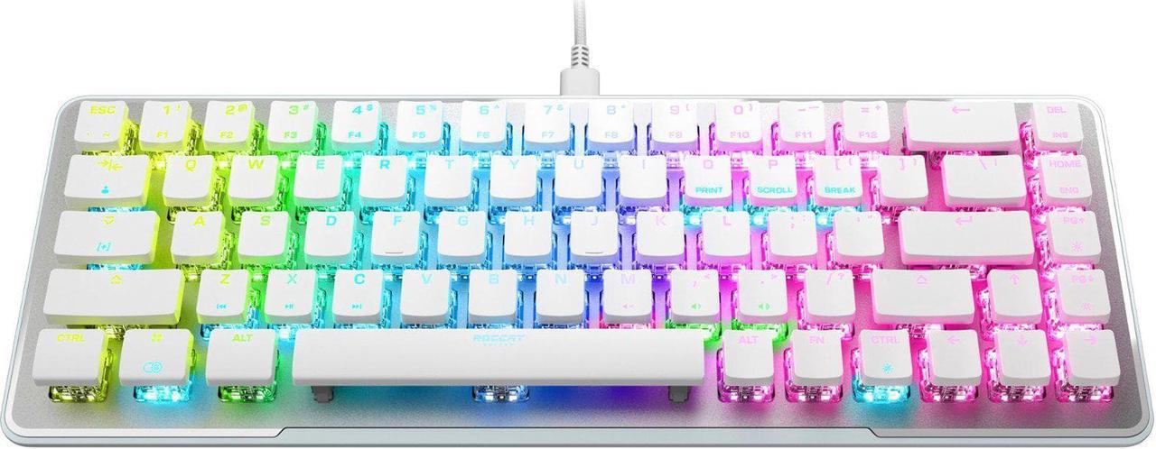 ROCCAT Vulcan II Mini  65% Optical Gaming Keyboard with Customizable RGB Illumination, Button Duplicator, On-Board Profiles, Aluminum Plate, 100 Million Keystroke Durability - White (ROC-12-063)