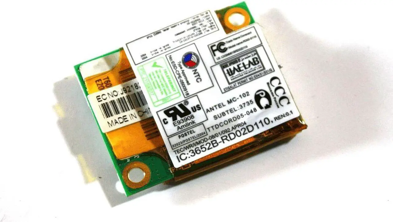 Main image of IBM Lenovo Thinkpad T61 X61 R61 56K Dial Up Laptop Wireless Board 39T0495