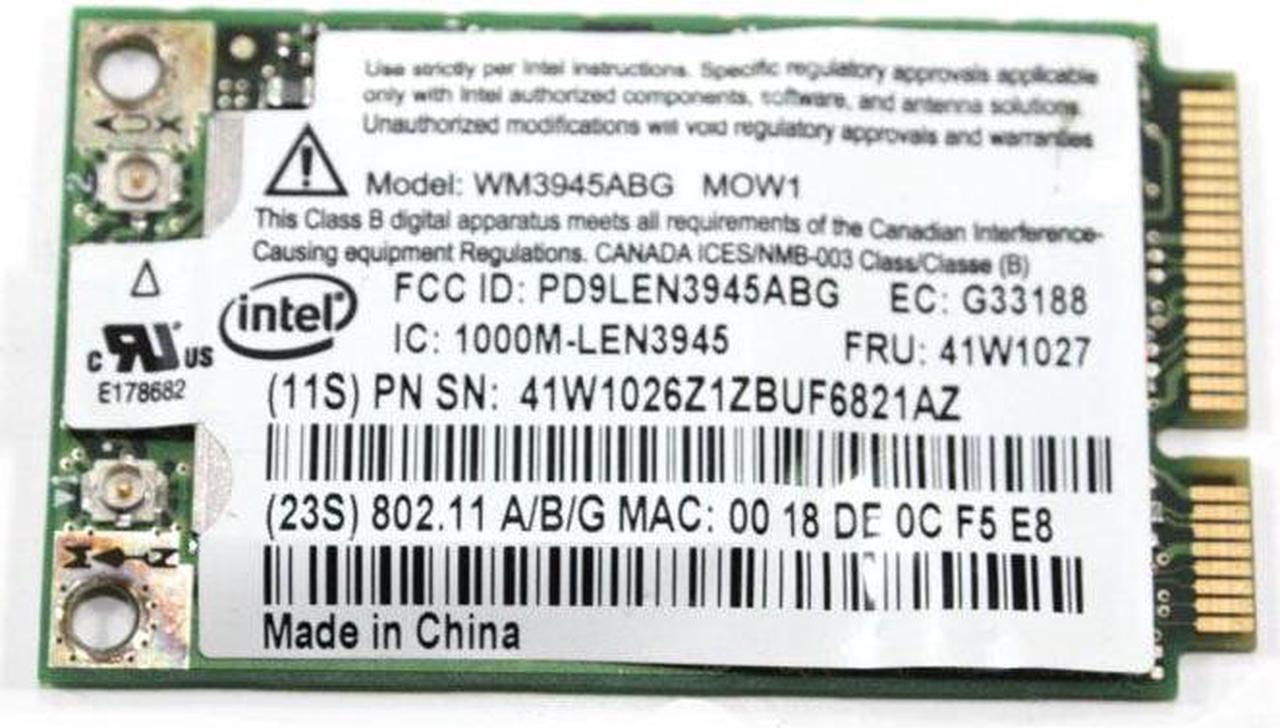 Alt view image 2 of 3 - IBM Lenovo Thinkpad T60, R60, X60, Z60, Z61 Laptop Modem And Wireless Network WM3945ABG 41W1027