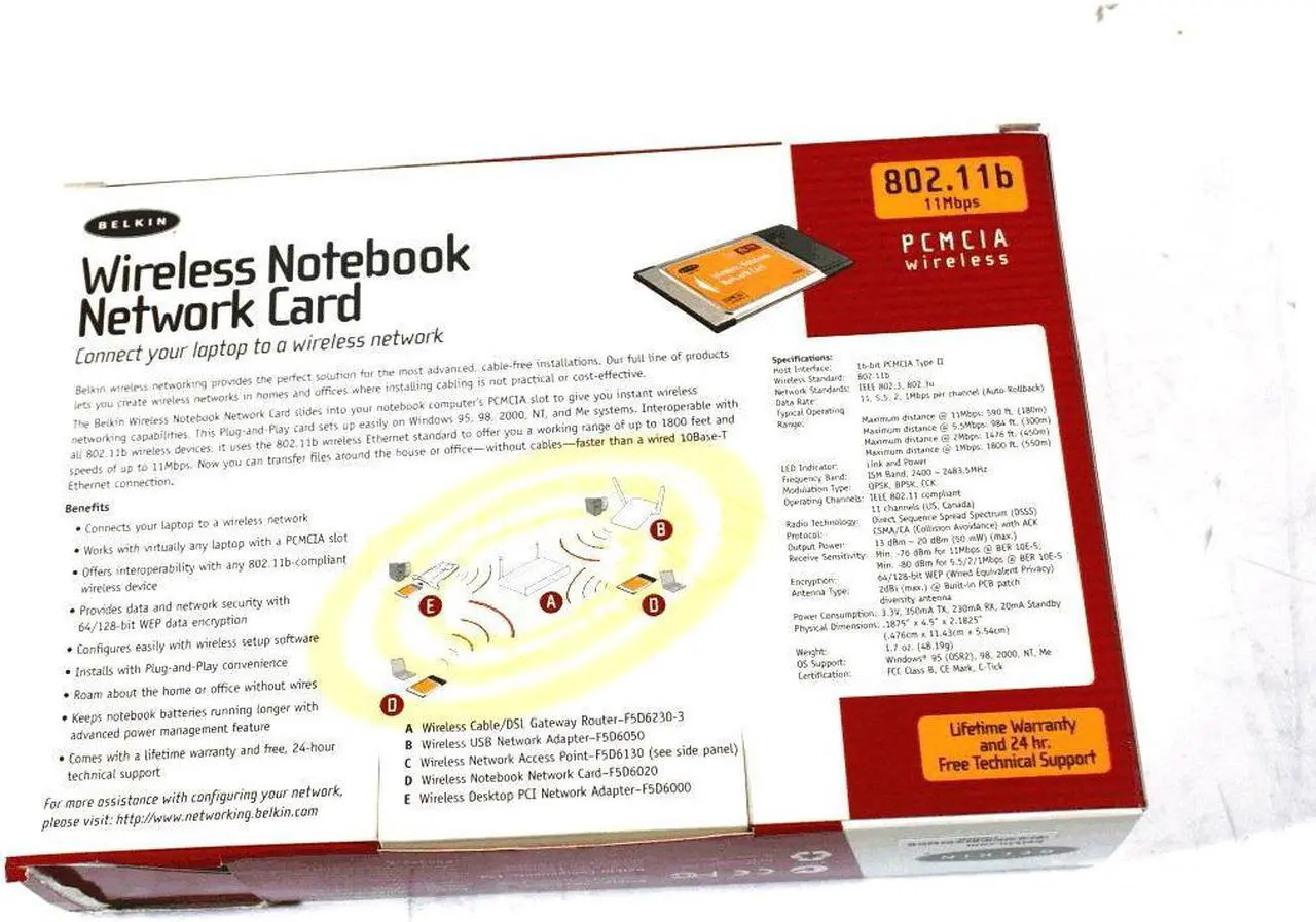Alt view image 2 of 3 - Belkin Notebook Wireless Card Laptop NEW 802.11b