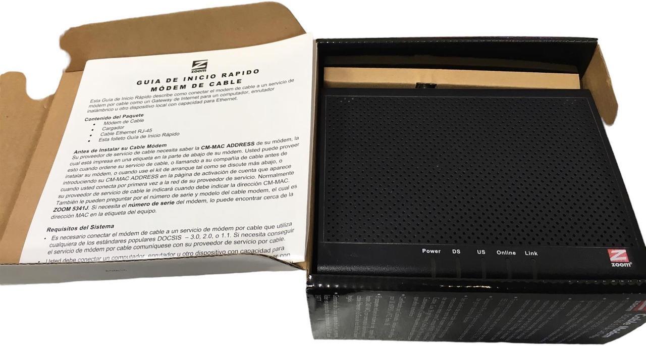Alt view image 5 of 7 - ZOOM CABLE MODEM 343 Mbps DOCSIS 3.0 MODEL 5341