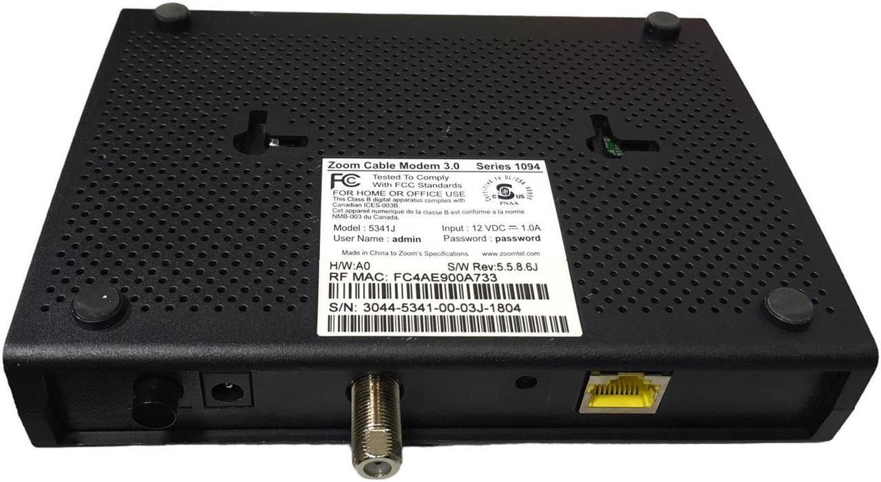 Alt view image 6 of 7 - ZOOM CABLE MODEM 343 Mbps DOCSIS 3.0 MODEL 5341