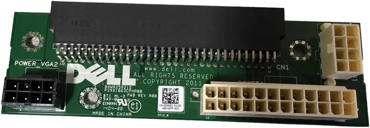 Alt view image 2 of 5 - Dell Precision T3600 T3610 Server Power Distribution Backplane Board W/O Cables 599RD 0599RD