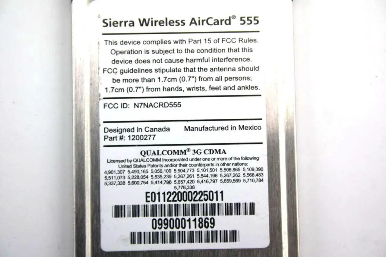 Alt view image 3 of 3 - Verizon Sierra Wireless AirCard 555 Wireless Network Card CDMA 1xRTT W/ Antenna Card Only 1200277