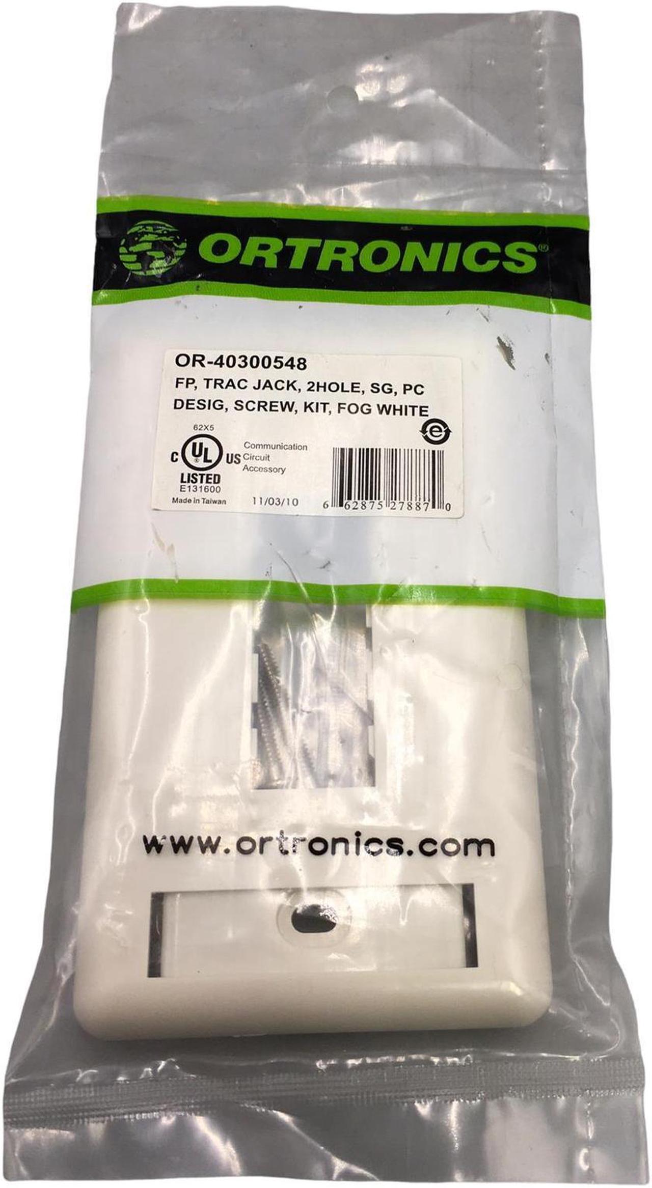 Main image of NEW!! Ortronics - OR-40300548 - Face Plate - Trac Jack - Fog White, 2HOLE,SG,PC