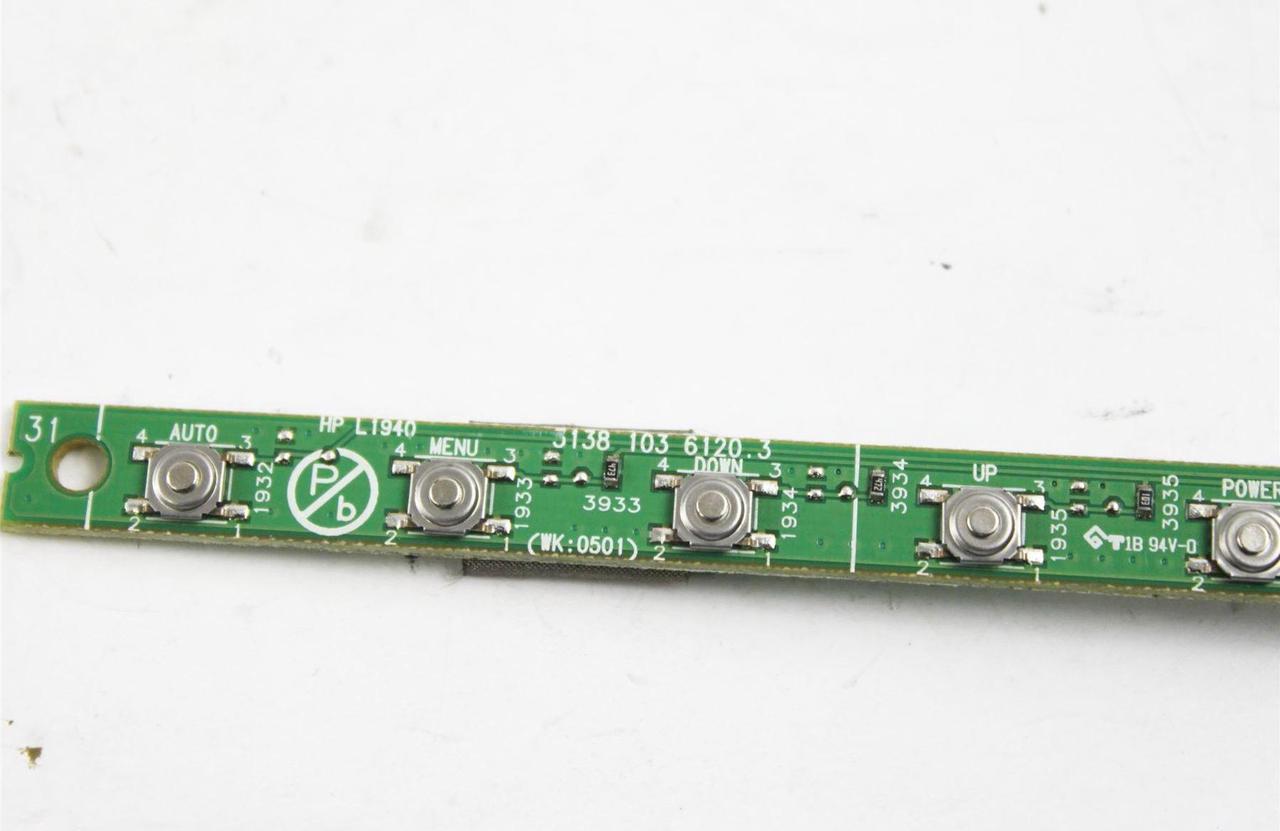 Alt view image 4 of 4 - HP L1740 L1940 Monitor LED Power Volume Button Board Monitor 3138 103 6120.3 3138 103 6120 W/O Cable