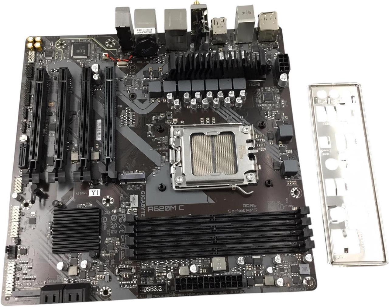 Alt view image 2 of 7 - GIGABYTE A620M C DDR5 Socket AM5 w/Shield, Motherboard