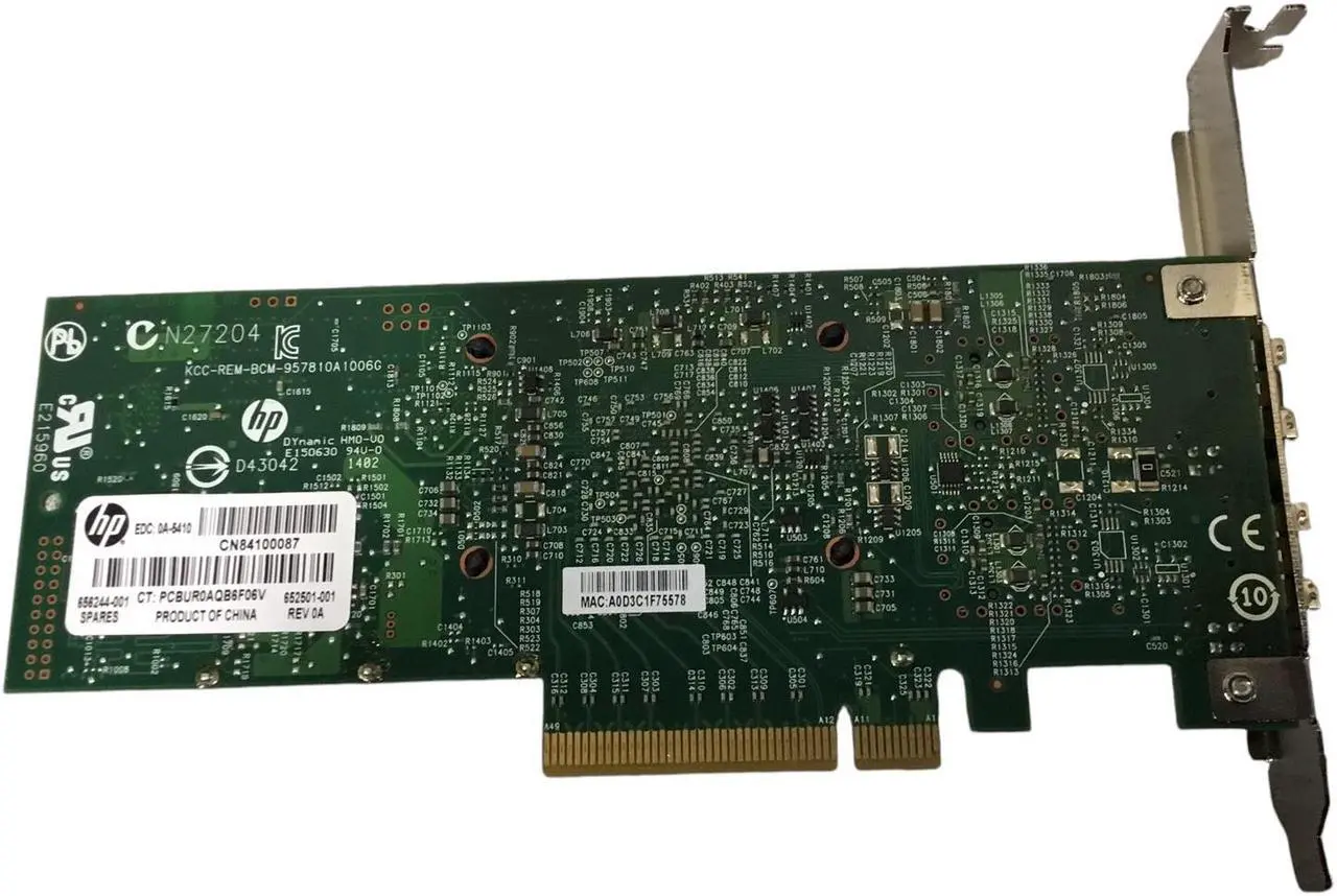 Alt view image 2 of 7 - HP 530SFP+ 10GB Dual Port SFP+ PCIe Ethernet Adapter 656244-001 652501-001
