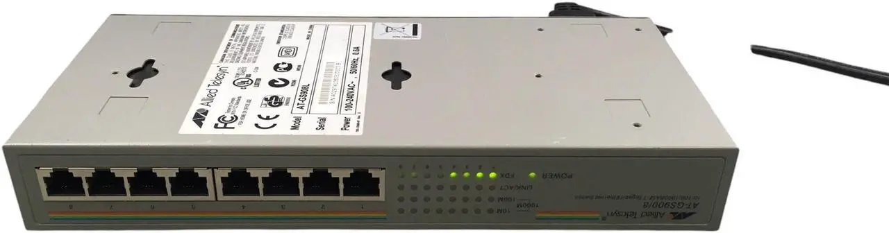Alt view image 4 of 7 - AT-GS908L ALLIED TELESYN 8-PORT FAST ETHERNET SWITCH
