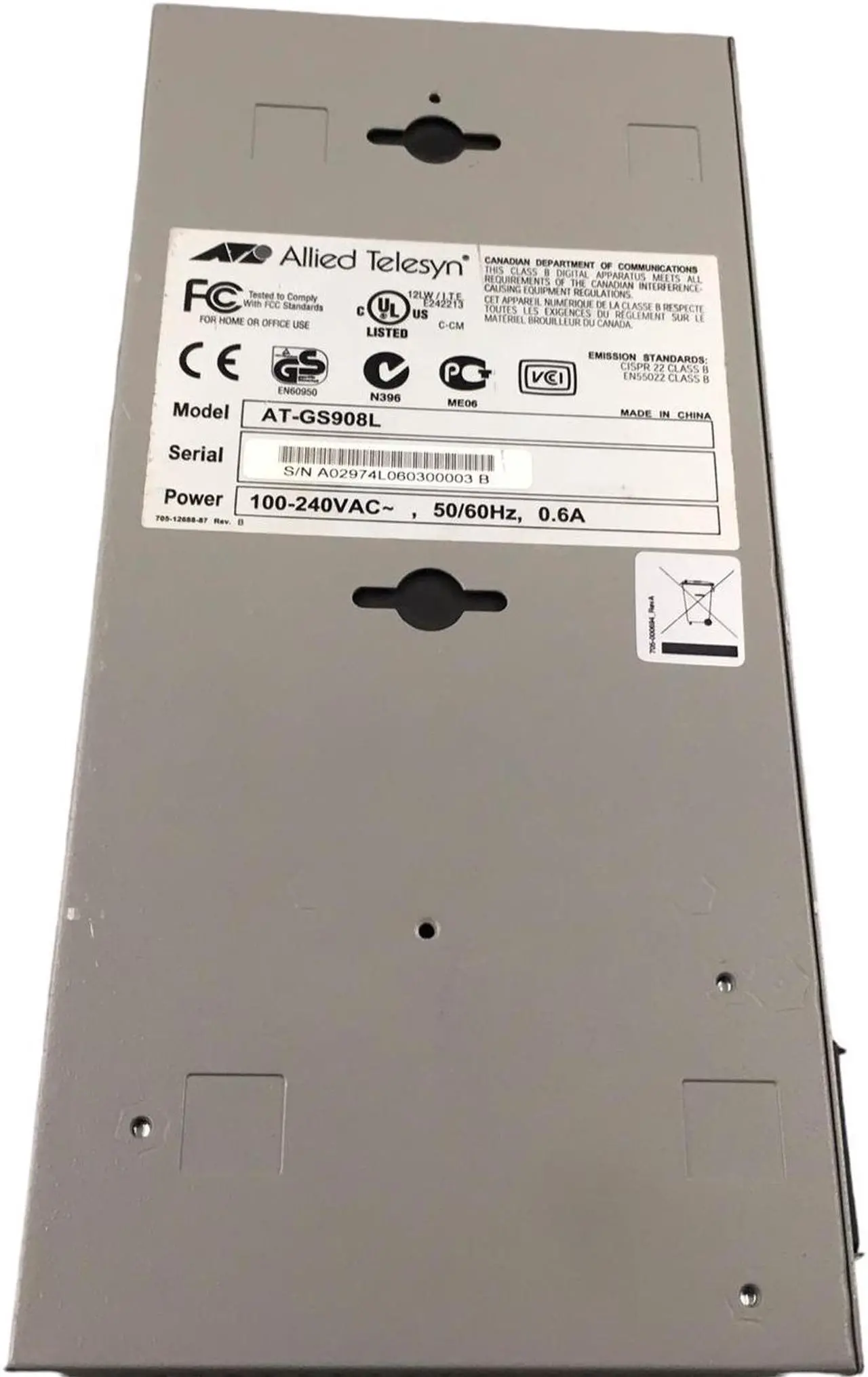 Alt view image 6 of 7 - AT-GS908L ALLIED TELESYN 8-PORT FAST ETHERNET SWITCH
