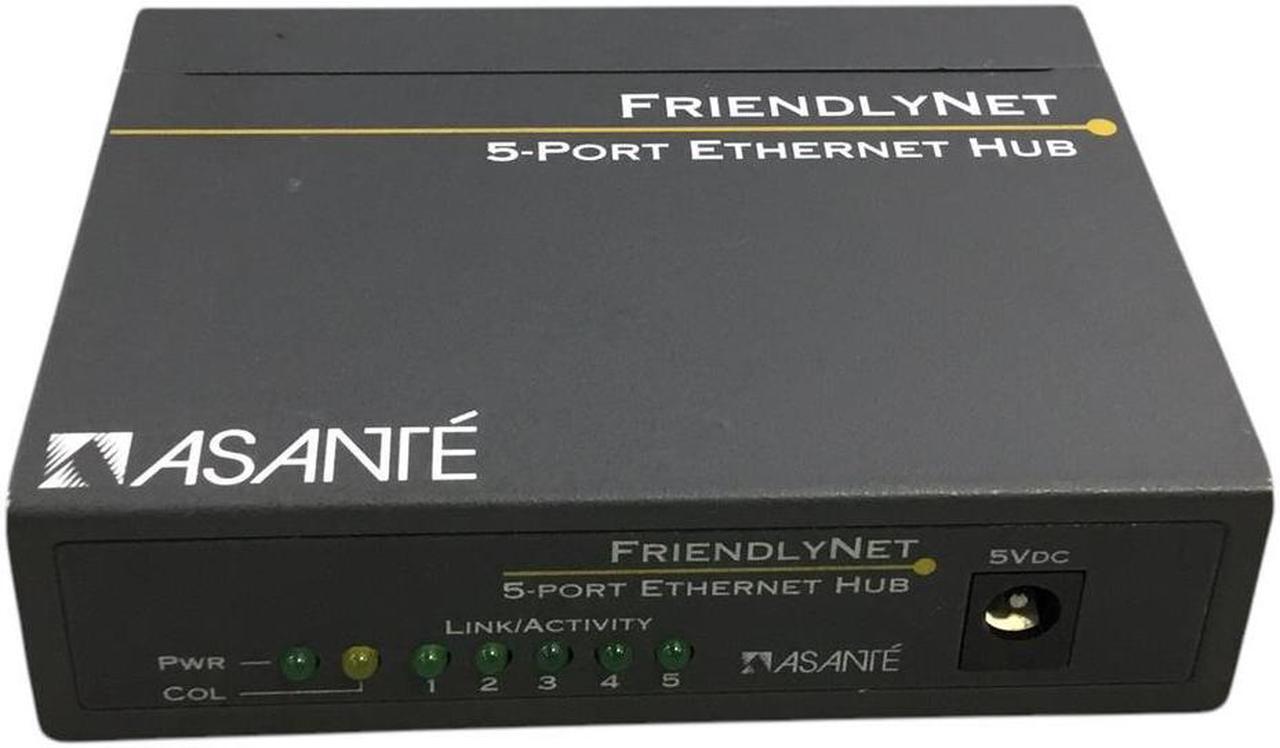 Alt view image 3 of 6 - Asante FriendlyNET FH10T5 5-Port Ethernet HUB w/o Adapter