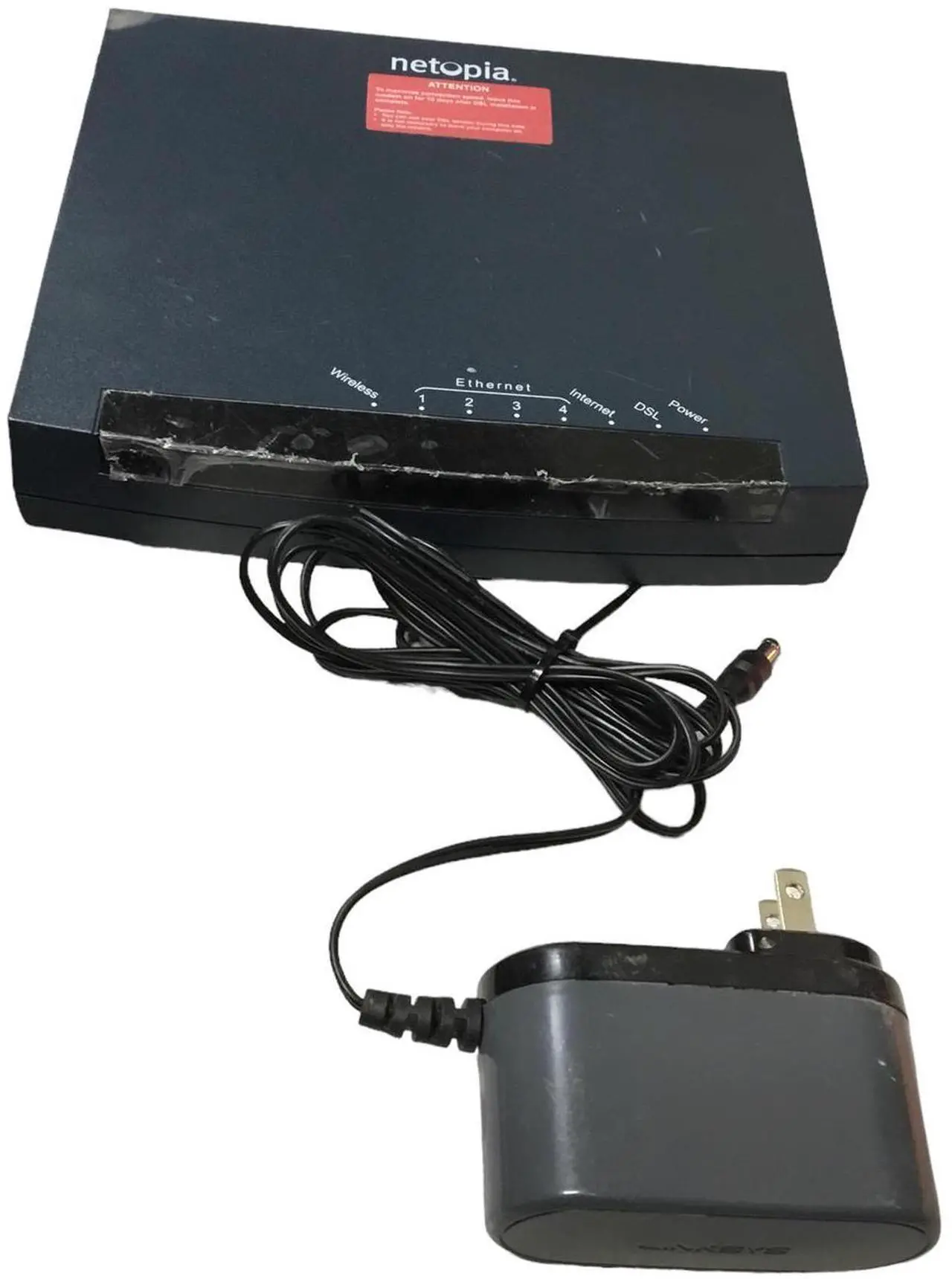 Main image of Netopia MOTOROLA DSL Wireles Router 4 Port Ethernet 3347-02-1002 GZ53347, W/ Adapter