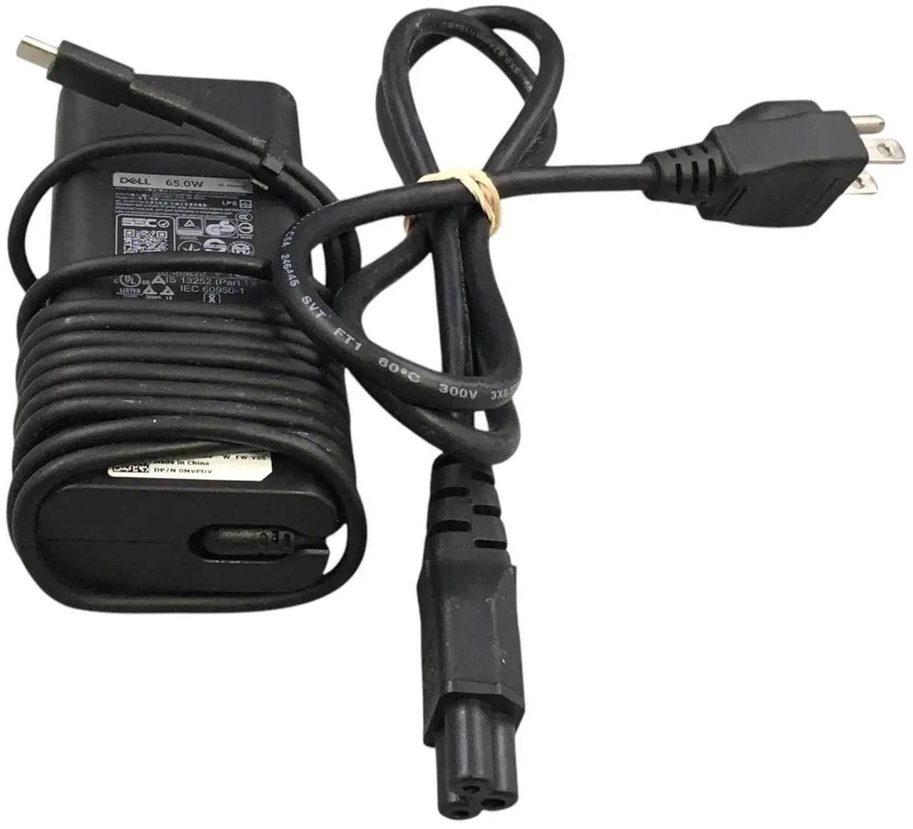Alt view image 4 of 5 - Dell Laptop Charger 65W Watt USB Type C AC Power Adapter 0MVPDV / HA65NM190