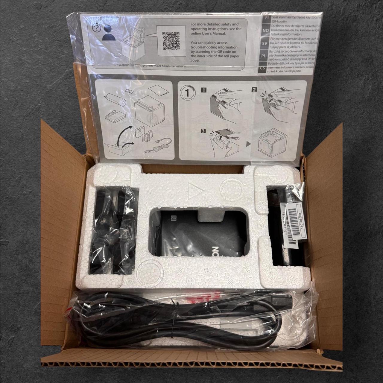 Alt view image 2 of 7 - Epson TM-M30II Thermal Wireless Dongle Required POS Receipt Printer - Ethernet Connectivity - Thermal line Printing Technology, 250 mm/sec Print Speed, 203 dpi, Auto-Cutter, Monochrome