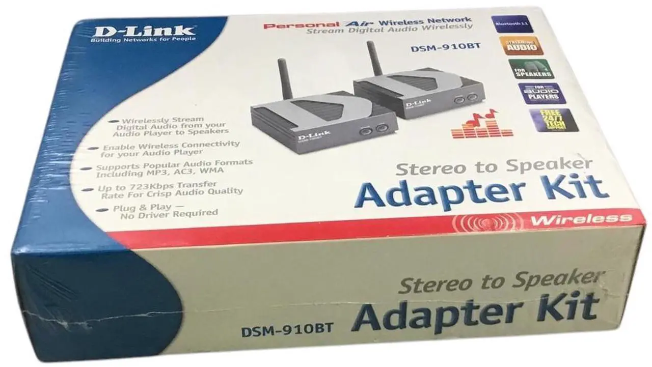 Alt view image 2 of 6 - D-Link Adapter Kit Stereo to Speaker Wireless DSM-910BT, New!